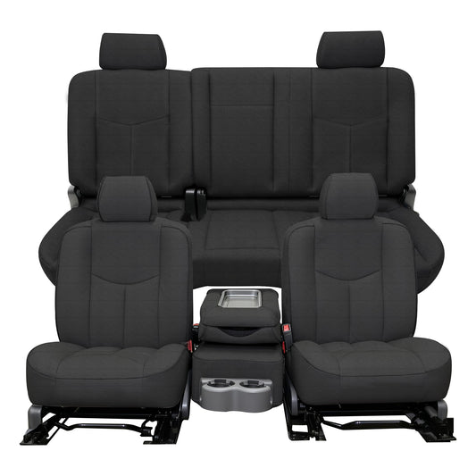 Seat Covers for Chevy Silverado & GMC Sierra 1500 1999 2000 2001 2002 2003 2004 2005 2006 Fabric Products Protector Interior Accessories，Waterproof & Machine Washable-Black (Full)