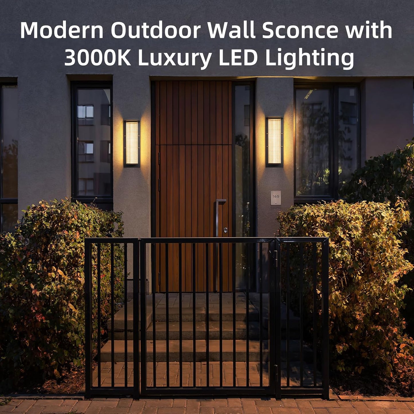 Outdoor Wall Sconce Modern 21 Inch Large Front Porch Light Fixtures High Voltage Wired IP54 Waterproof Exterior Wall Mount Lamp 3000K Sconce