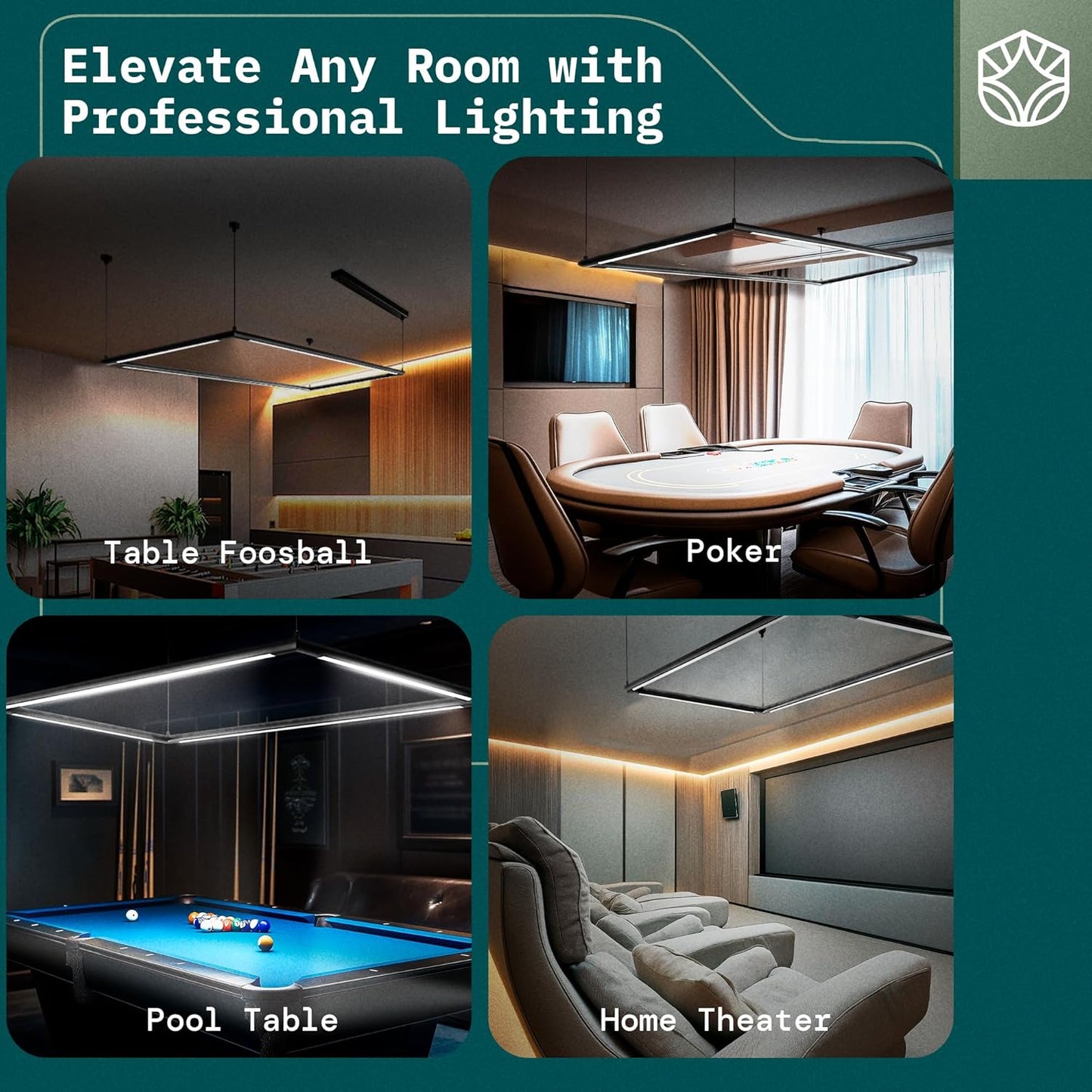 Rectangular Pool Table Light (Bright White 3000K)