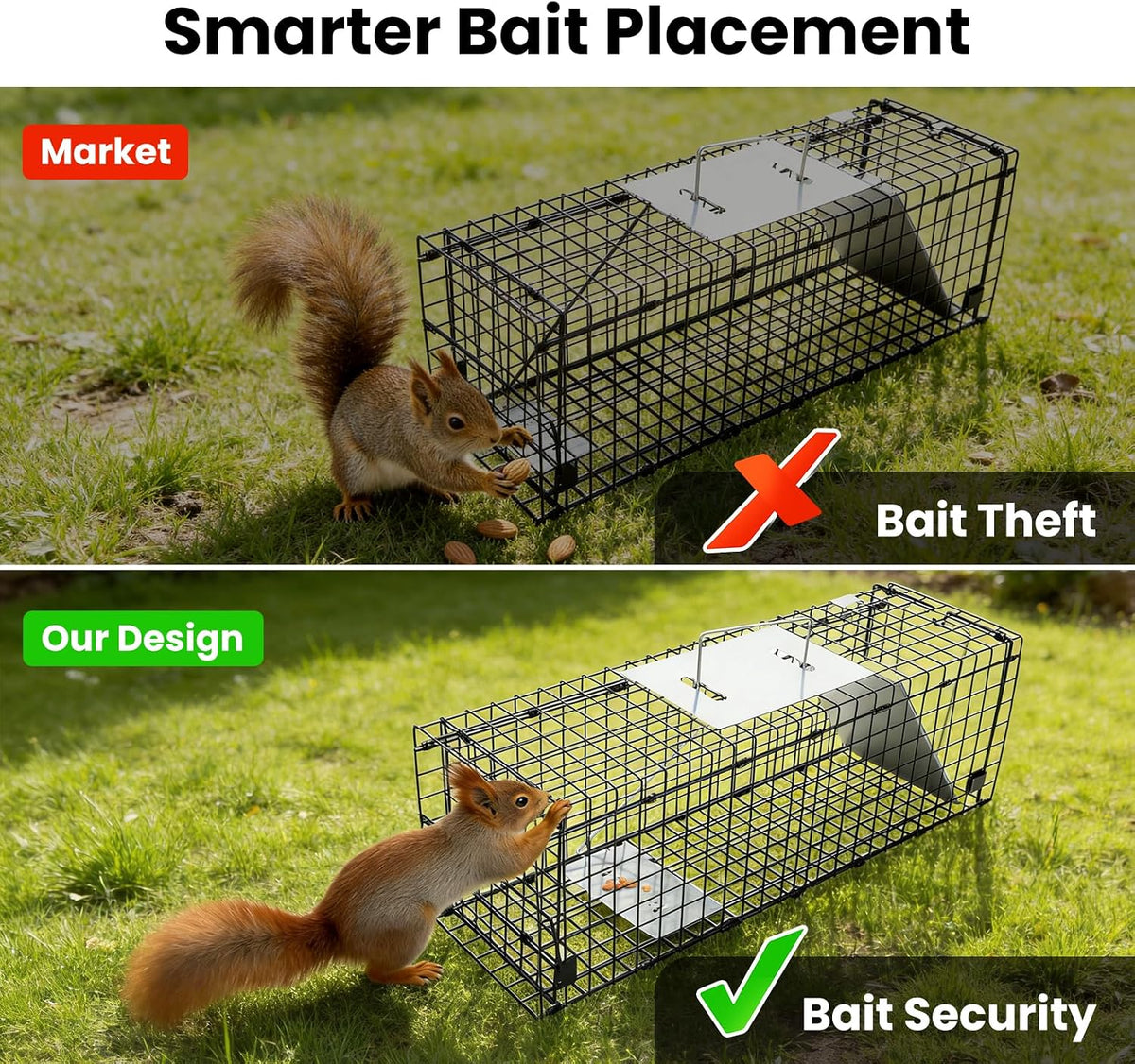 APXL Squirrel Trap Heavy Duty Folding 24" Live Trap Animal Trap Rabbit Trap