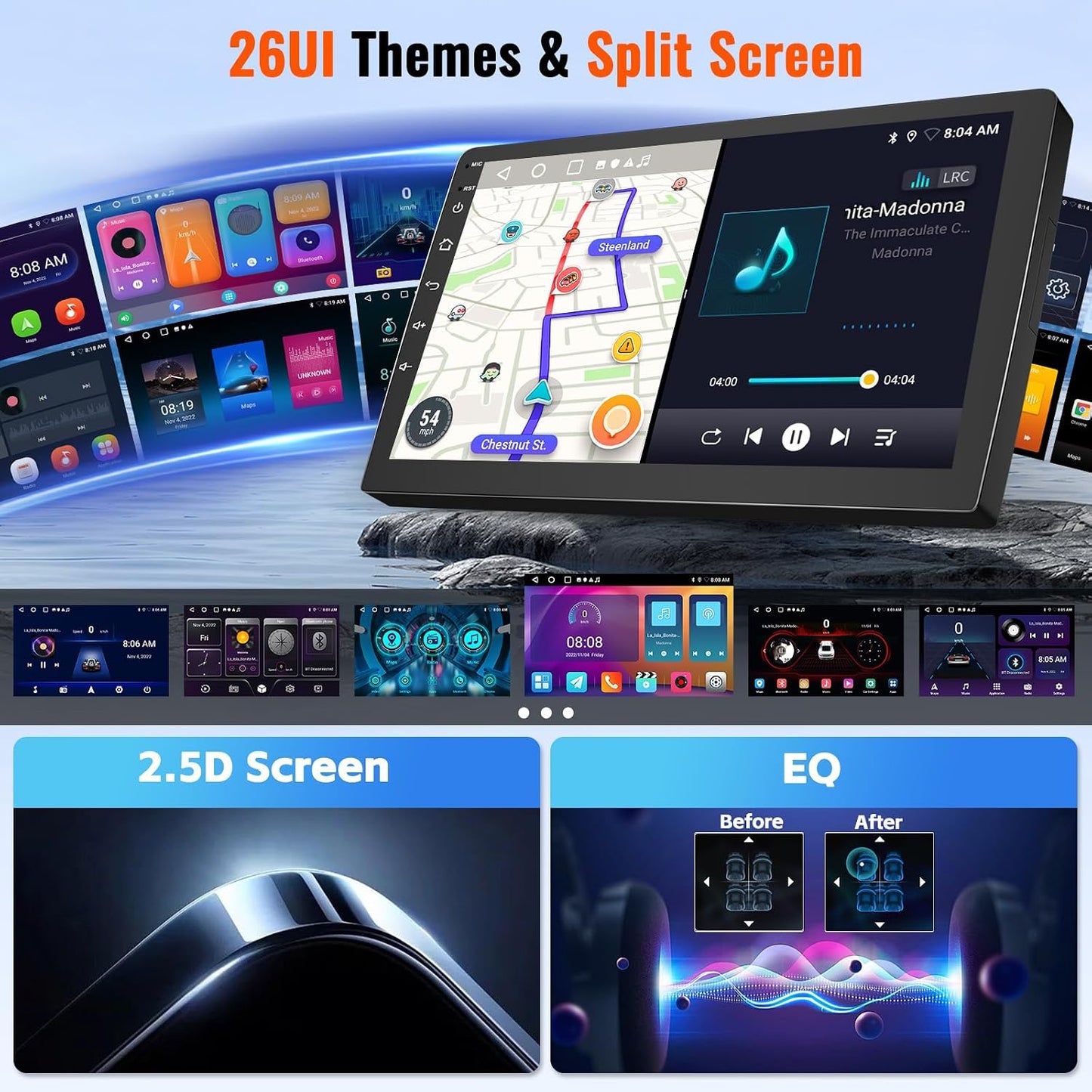 2+64GB Realdio Android 15 Car Stereo for Chevrolet Chevy Trax 2014 2015 2016 CarPlay Android Auto, 9" Touchscreen Car Radio for Chevy Trax with GPS WiFi Bluetooth FM/RDS EQ 26UI Backup Camera