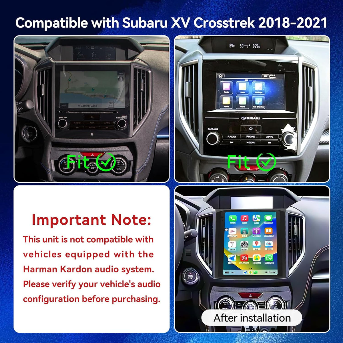 Android 14 Car Stereo Radio Compatible with Subaru Crosstrek XV 2018 2019 2020 2021 Wireless CarPlay & Android Auto AHD Backup Camera Upgrade 9.7" Touch Screen GPS WiFi SWC FM Bluetooth 2+64G