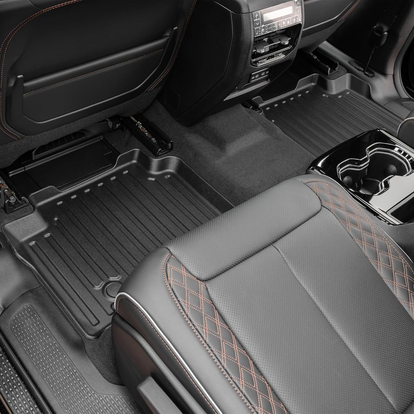 Smart Choice Car Floor Mats Custom fit for 2021-2026 Jeep Grand Cherokee L - Made in USA - Black - Full Set 1st, 2nd & 3rd Row