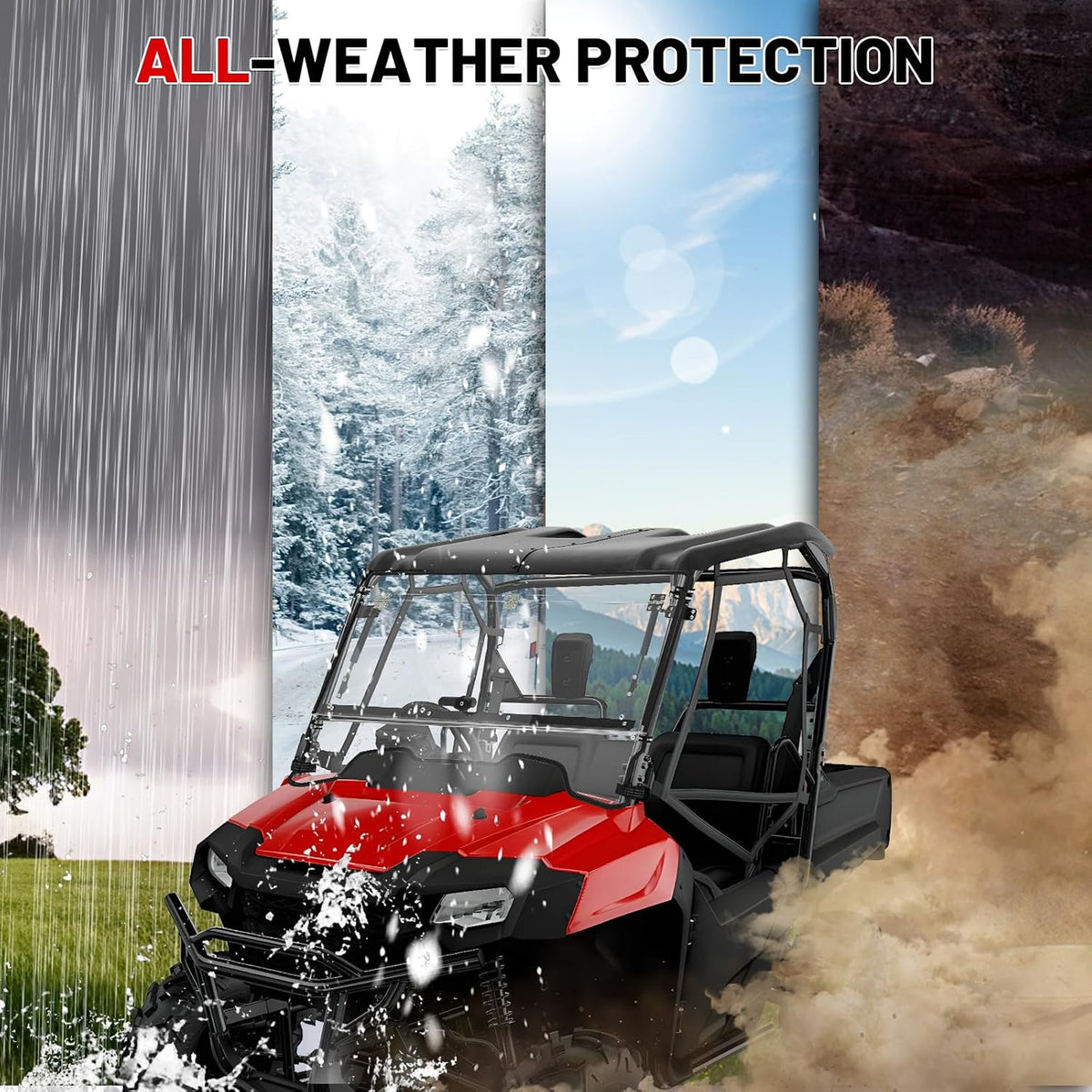 StarknightMT Flip-up Windshield for Pioneer 700 & 700-4 2014-2026 Clear PC