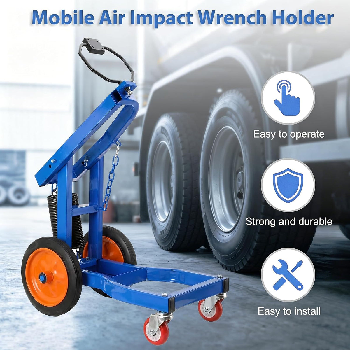 Mobile Air Impact Wrench Gun Holder for Changing Tire on Truck Bus