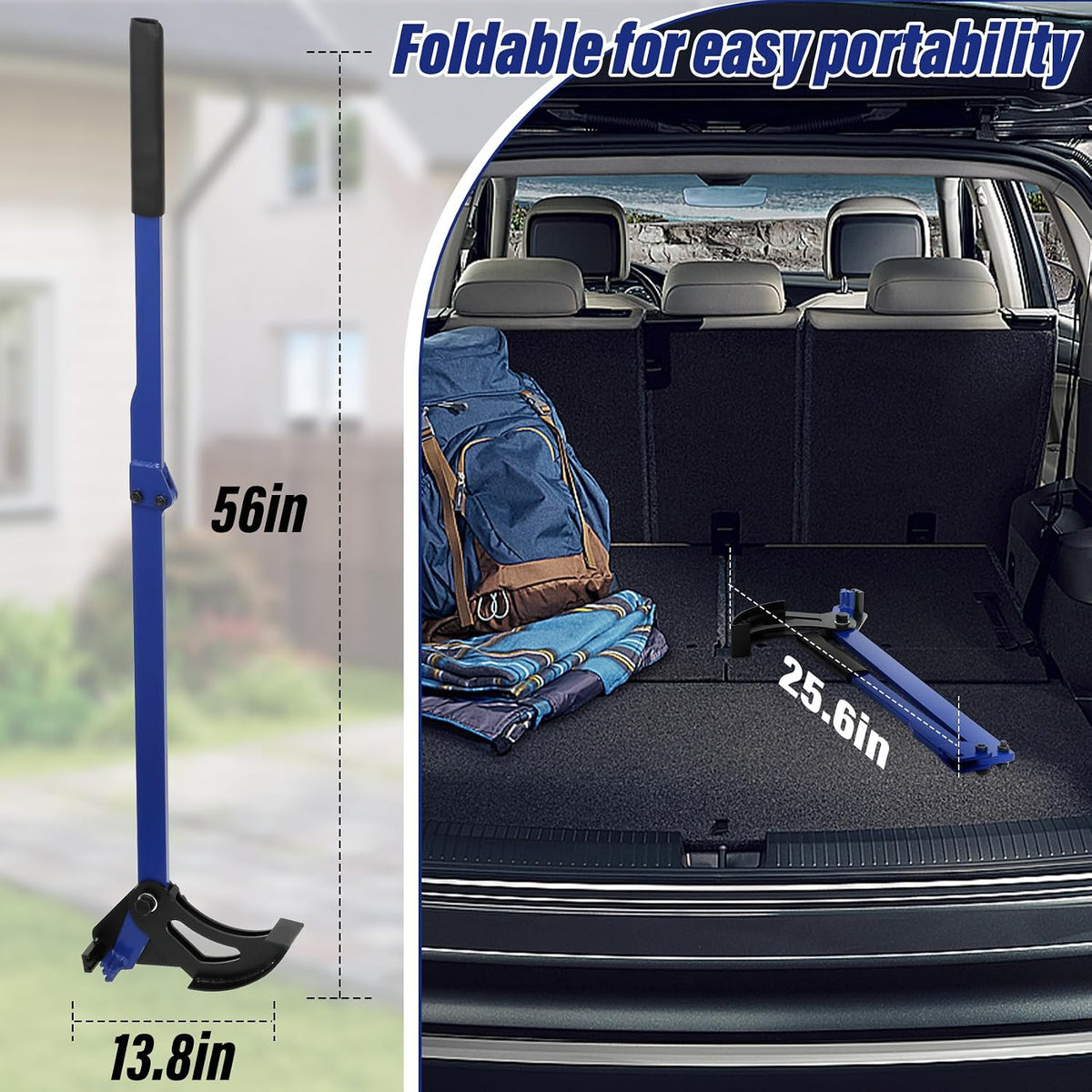 Anrain Foldable Portable Sapling Puller Tool for 1/4"–2" Woody Stems,Heavy-Duty Sapling Puller, High-Leverage Tree Puller | Ergonomic Effort-Saving Design – Ideal for Garden, Farm & Forestry