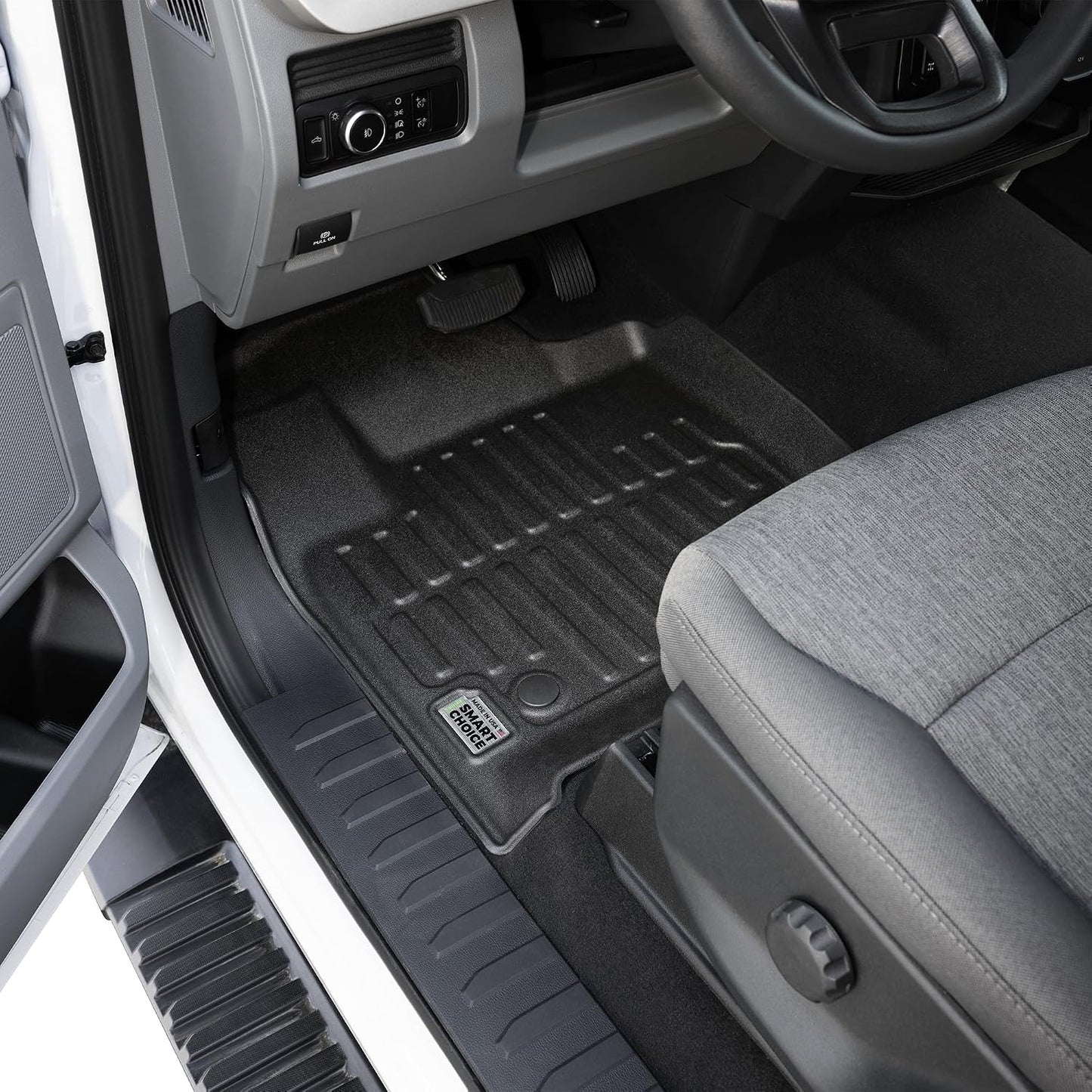 Smart Choice Car Floor Mats Custom fit for 2017-2026 Ford Super Duty - Made in USA - Black - Full Set 1st & 2nd Row