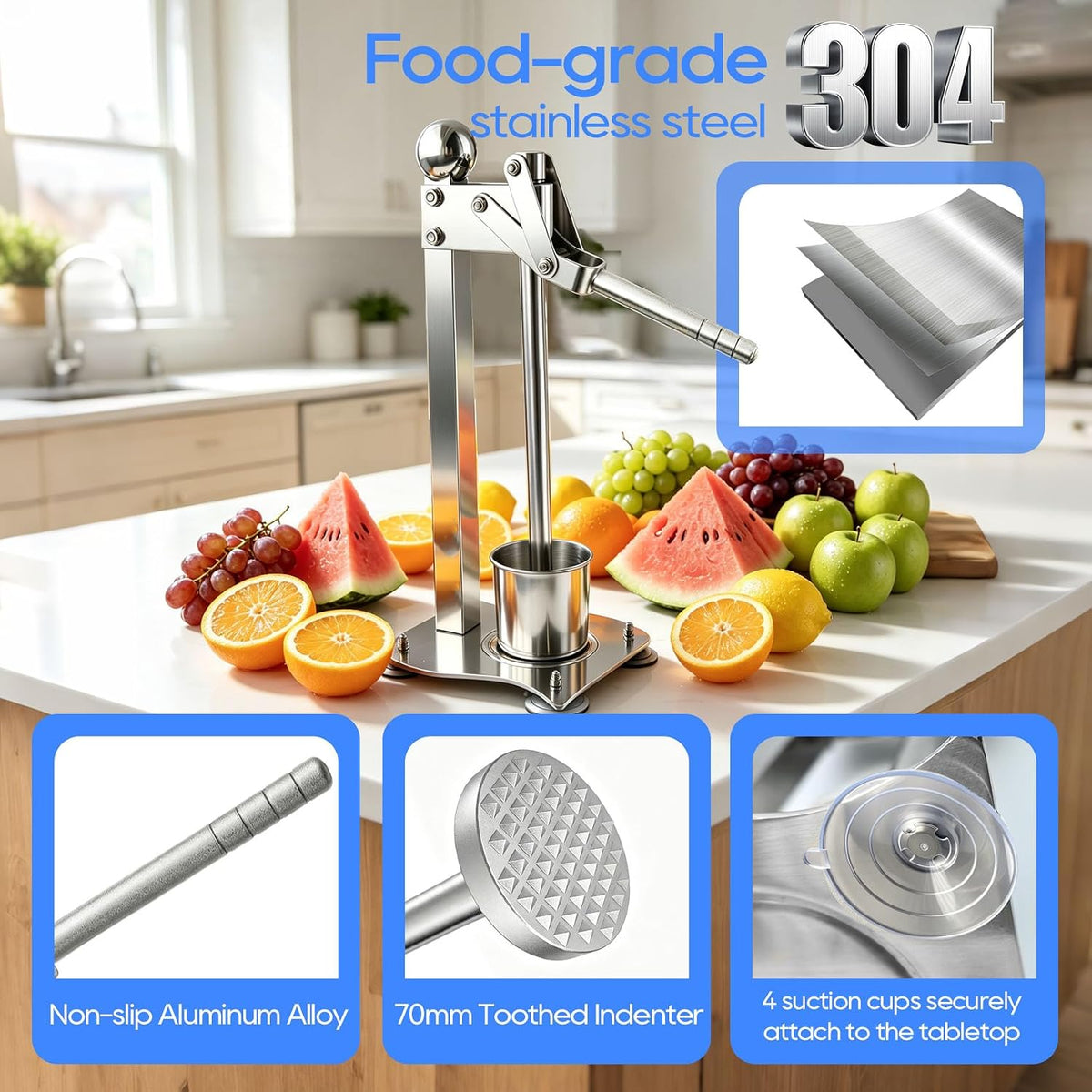Heavy Duty Lemonade Smasher, Stainless Steel Lemon Muddler