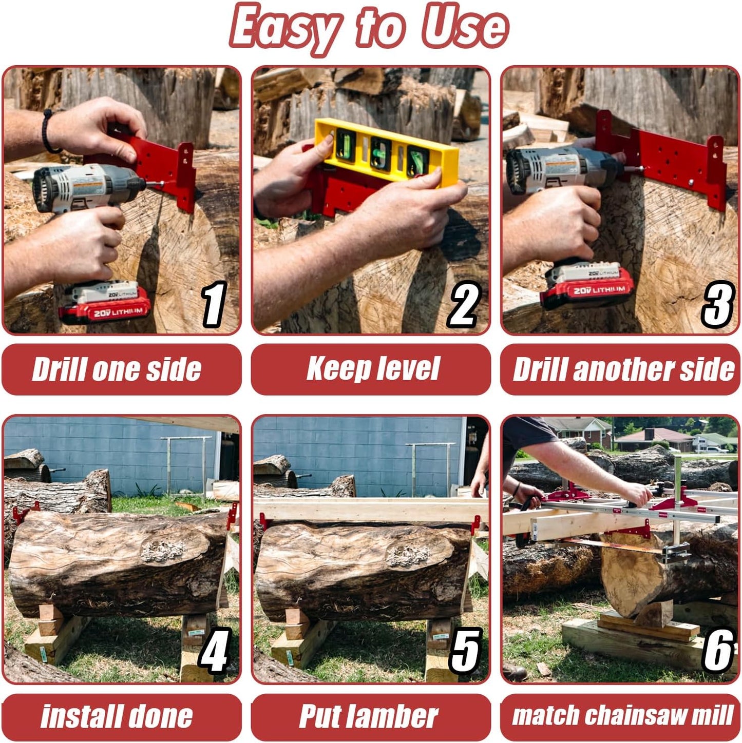 Zozen Chainsaw Mill with Lumber Guide Brackets, Portable Sawmill Kit - Can be Assembled into 3 sizes for Independent Use, Suitable