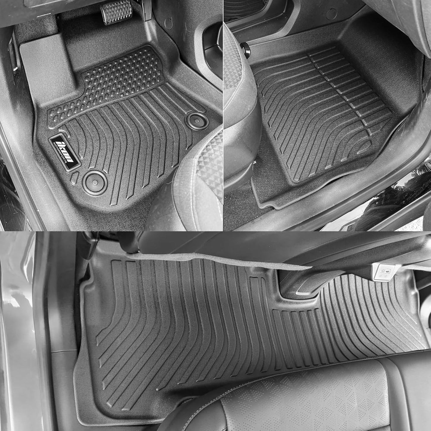 3D TPE Floor Mats, Compatible with 2017-2023 Chevrolet Bolt EV, All Weather Waterproof Anti-Slip Floor Liners, Front & 2nd Row Full Set Car Interior Accessories, Black