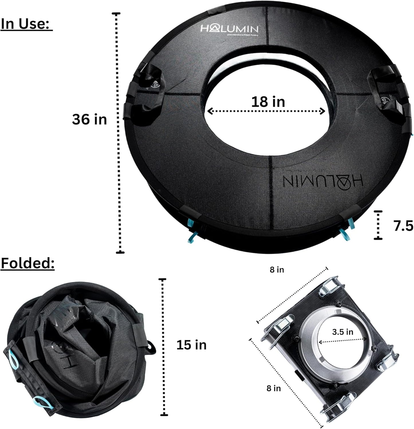 Halumin Open Cylindrical Product Photography System Lighting Ring and Soft Light Box Combined Studio Set