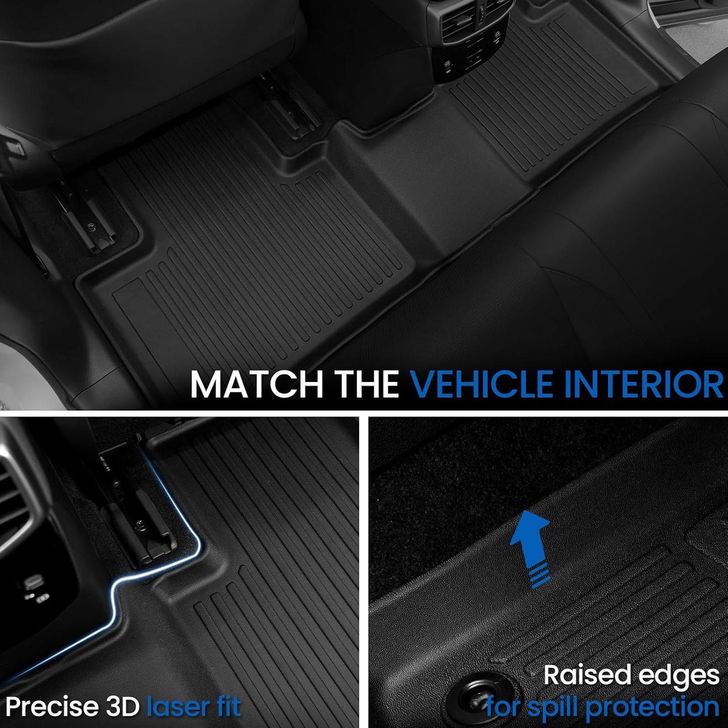 Floor Mats Set for Lexus RX350/RX350h/RX500h 2023 2024 2025 2026, All Weather TPE Floor Liners Backrest Mat Trunk Mat Cargo Liner Door Sill Guards Accessories for RX 350/350h/500h
