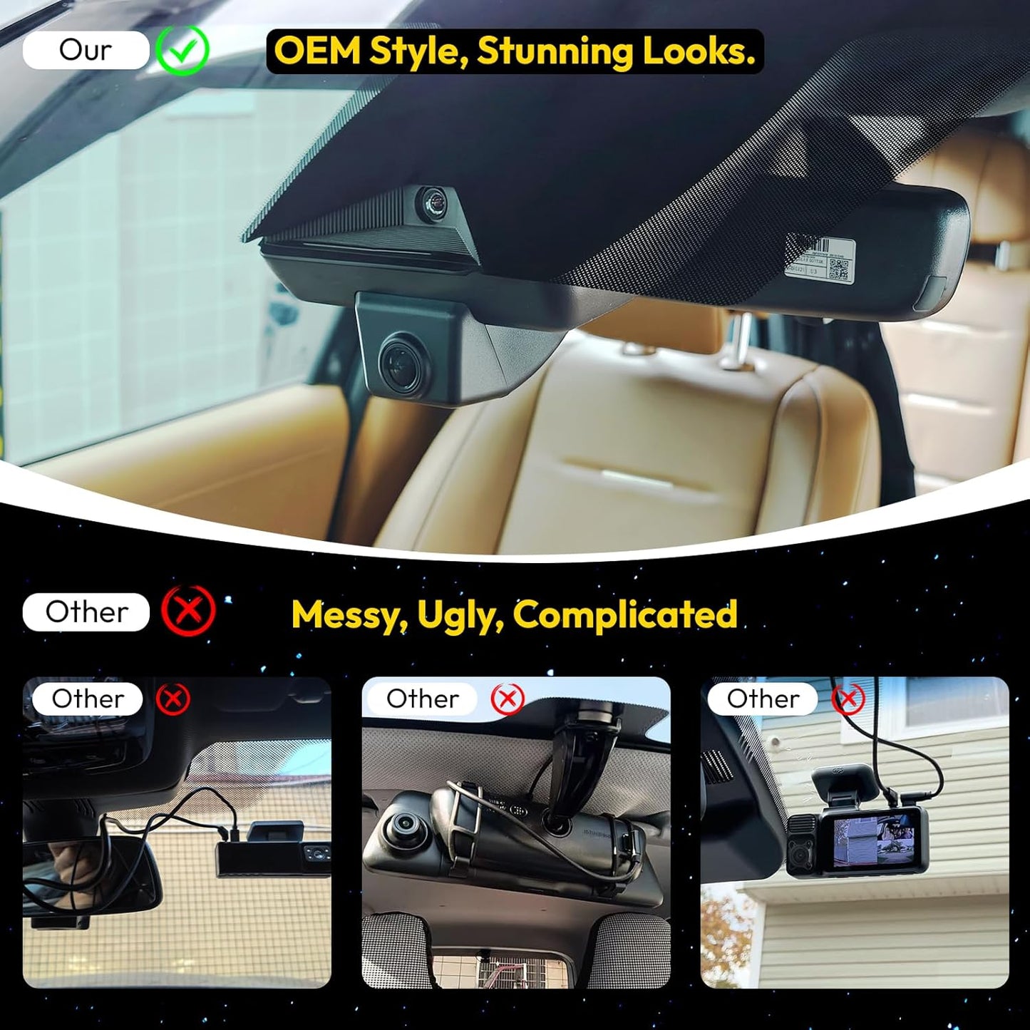 Front 4K Dash Cam fit for 2026 Hyundai Palisade & Palisade Hybrid,OEM Look,Camera 2160P Video HDR,Built-in 5.8G WiFi& APP,GPS,Plug&Play,G-Sensor,Easy to Install,Loop Recording