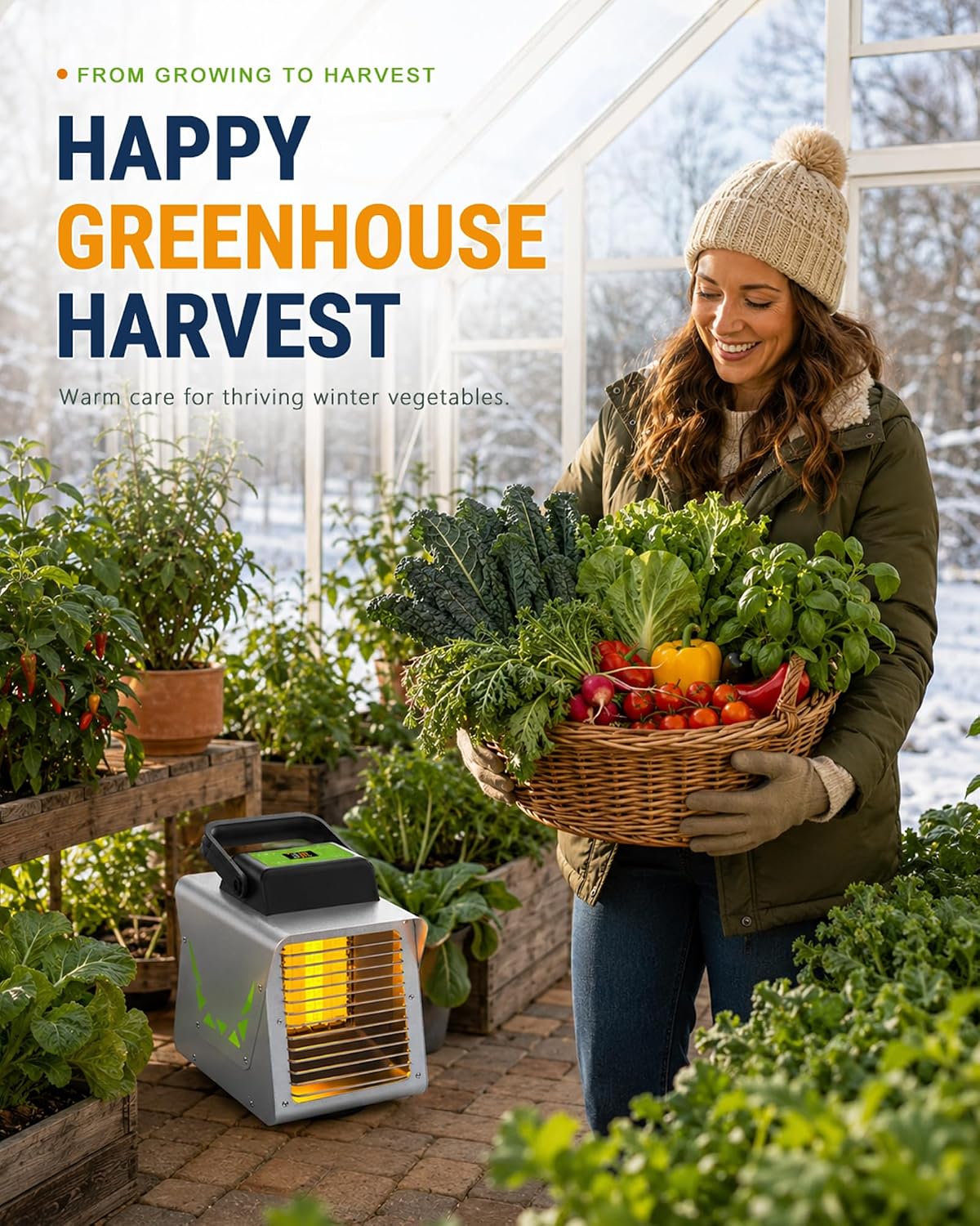 Kiroto Smart Plant Heater for Winter, 1500W, WiFi APP, Thermostat