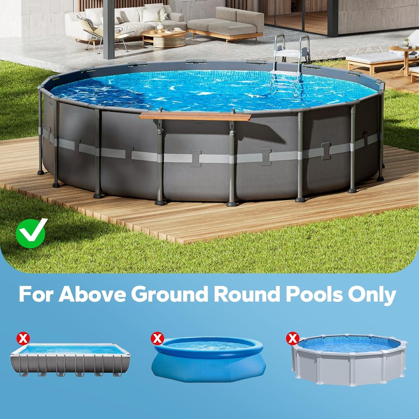 Pool Bar, Above Ground Pool Accessories, Swimming Pool Storage for Round Pools