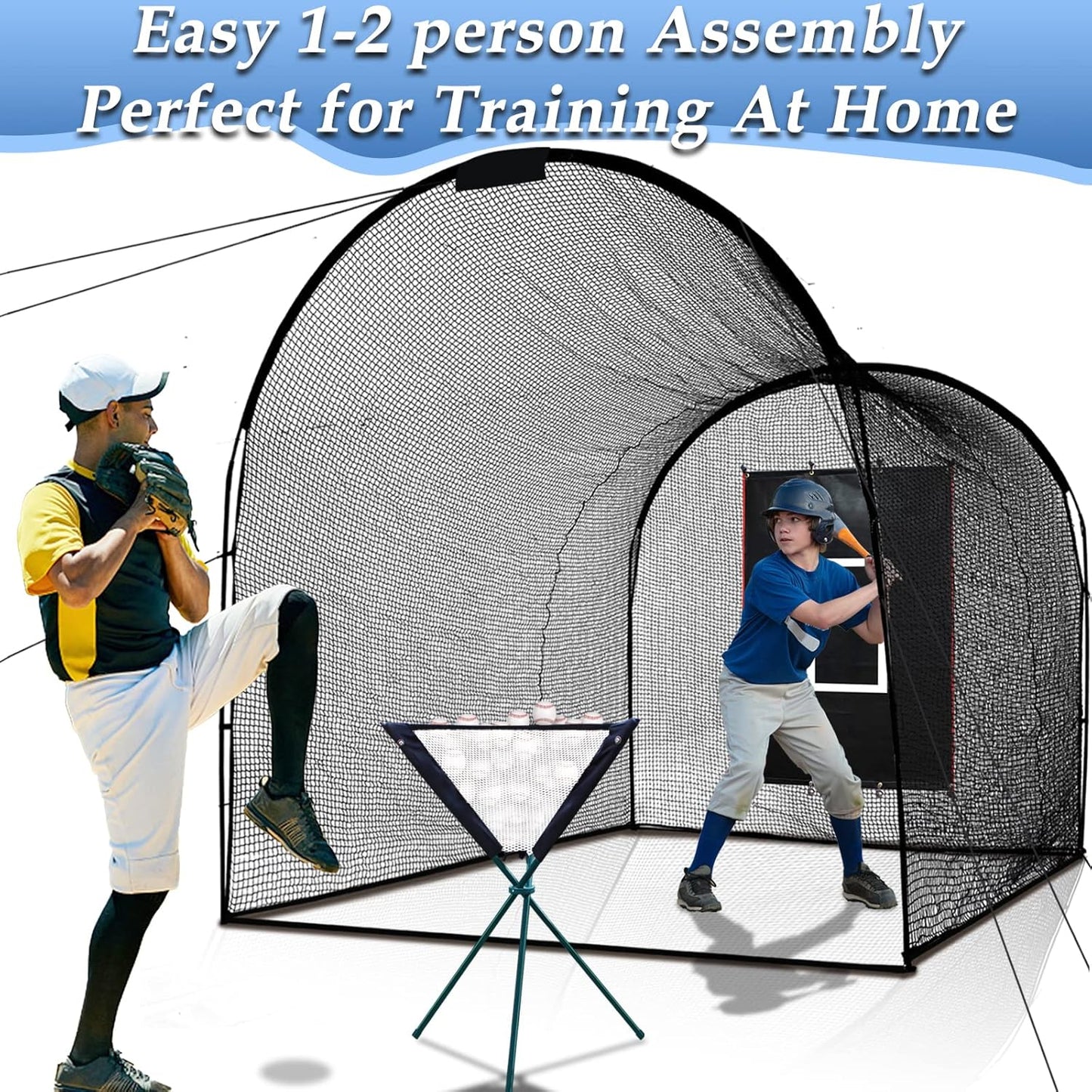 Doubleriver Baseball Batting Cage,Batting Cages for Backyard, Portable Batting Cage with Carry Bag,Baseball&Softball Batting Cages,Batting Cagefor