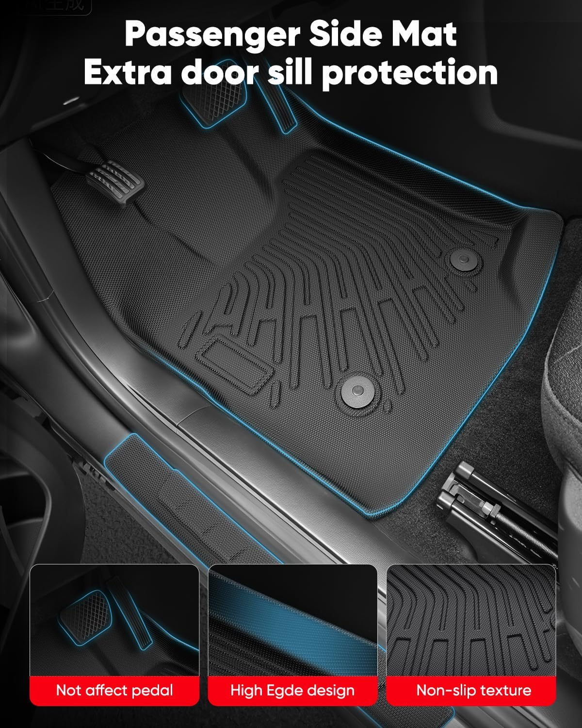 All Weather Car Floor Mats for Chevy Equinox & for GMC Terrain 2012-2017, TPE Carpets Cargo Liner Backrest Protectors for Chevrolet Equinox 2016 2015 2014 2013 Interior Trunk Accessories 11 PCS