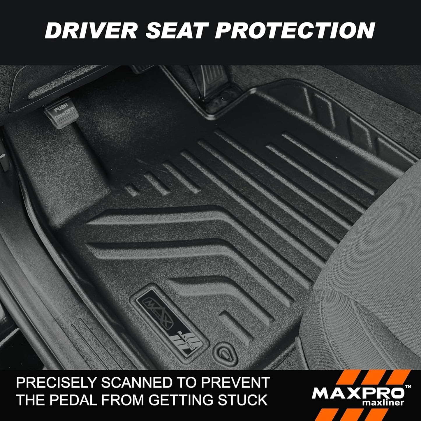 Premium MAXPRO All Weather Floor Mats for 2024-2026 Ford Ranger Raptor SuperCrew Cab Custom Fit Floor Liners 1st&2nd Row Set Waterproof TPE Anti-Slip Truck Mats Full Set Automotive Floor Mats Pickup