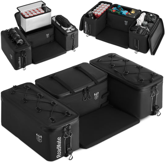 Multi-Purpose ATV Storage Bag Set | Padded, Reinforced Boxes | Fits Any ATV | Rear Seat Backrest | 3 Bags 18x9x10.2 inches Each | Essential Four Wheeler ATV Accessories, RRM-FATVB-001_N