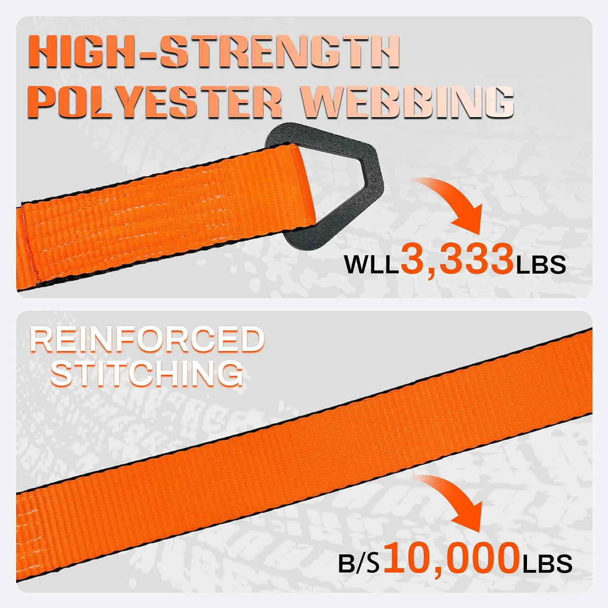 2'' x 96'' Cargo Control Wire Hook Ratchet Straps, Wheel Tie Down System