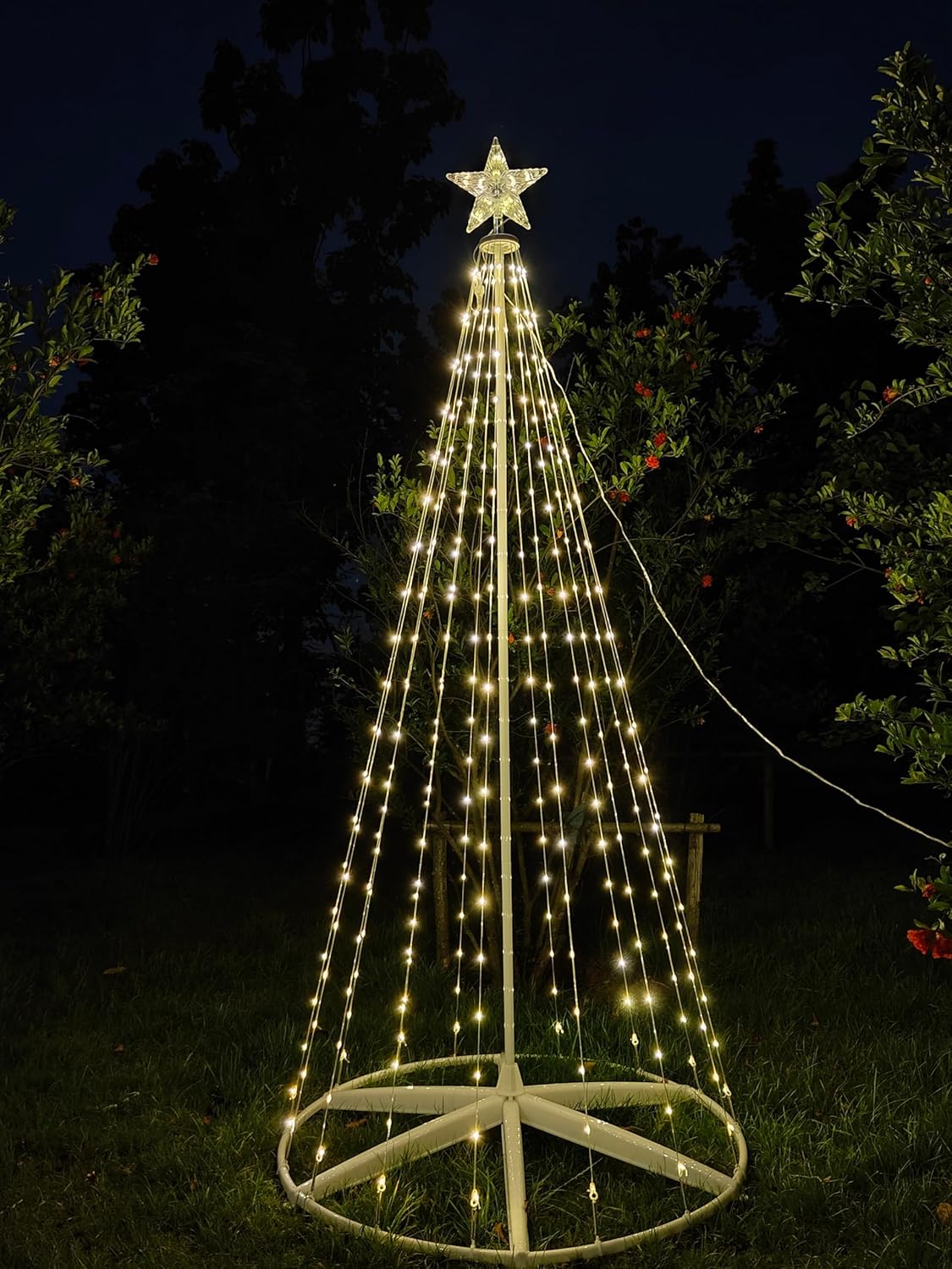 Outdoor APP Control Christmas Tree for Yard 328 LED Cone Tall Star Topped Artificial Flag Pole Christmas Tree Arbol de Navidad Outside Decor for Xmas