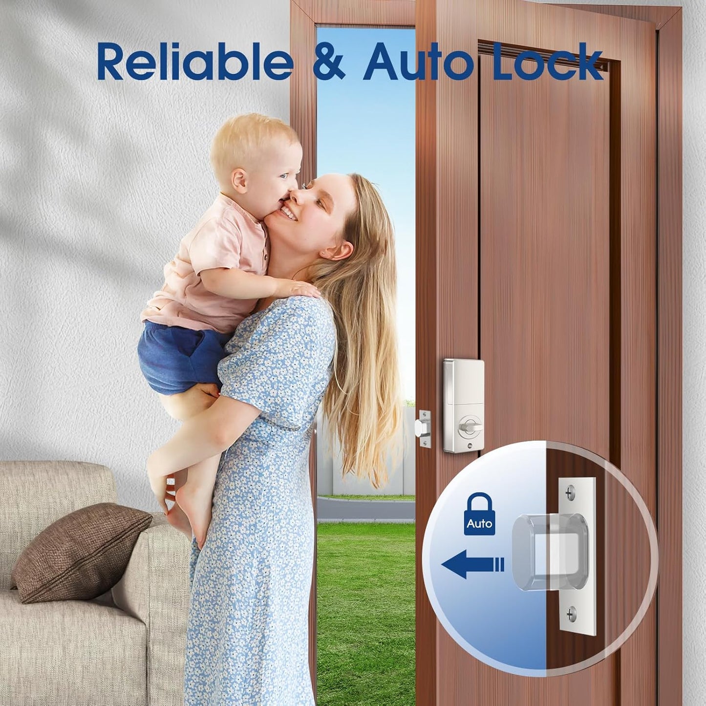 ELAMOR Keyless&nbsp;Entry&nbsp;Door&nbsp;Lock, Smart Front Door Lock with App Control, Bluetooth Fingerprint&nbsp;Door&nbsp;Lock, Touchscreen Keypad,