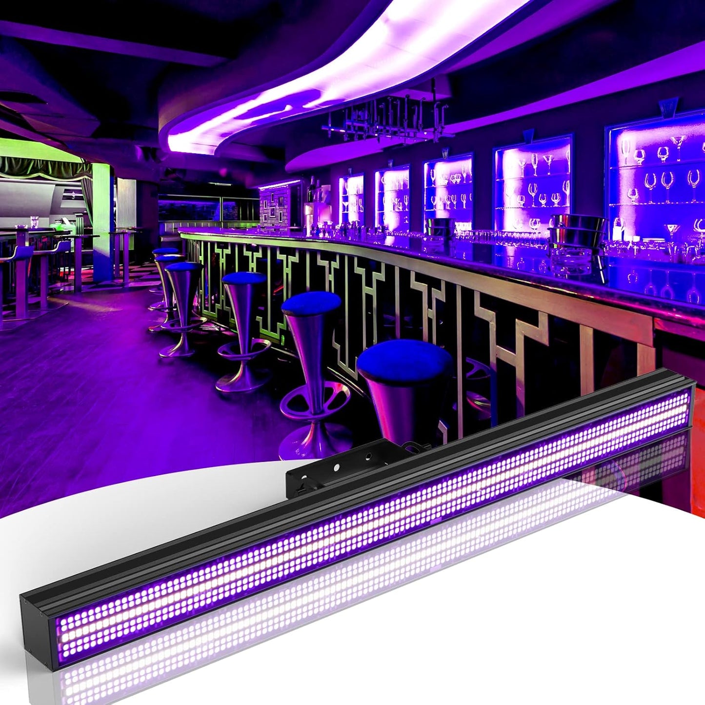 Stage Light Bar, 720 LED 150W RGBW DJ Light Bar, Wall Washer Light Support DMX Control & Sound Activated, Stage Lighting for Indoor Disco Party