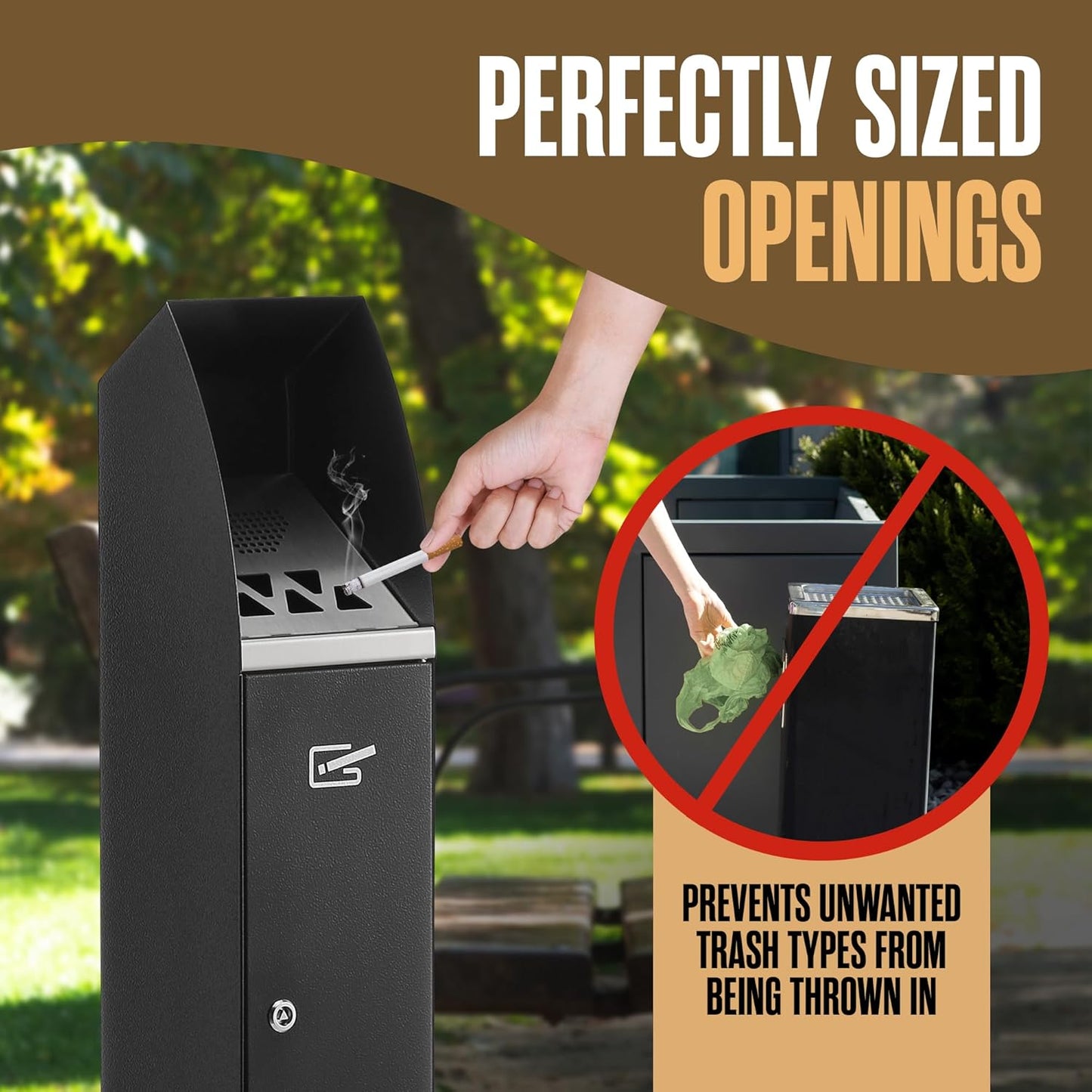 Houseables Cigarette Disposal Outdoor, Outdoor Ashtray Standing, Cigarette Butt Disposal Outdoor Cigarette Butt Receptacle, Cigarette Butt Can for