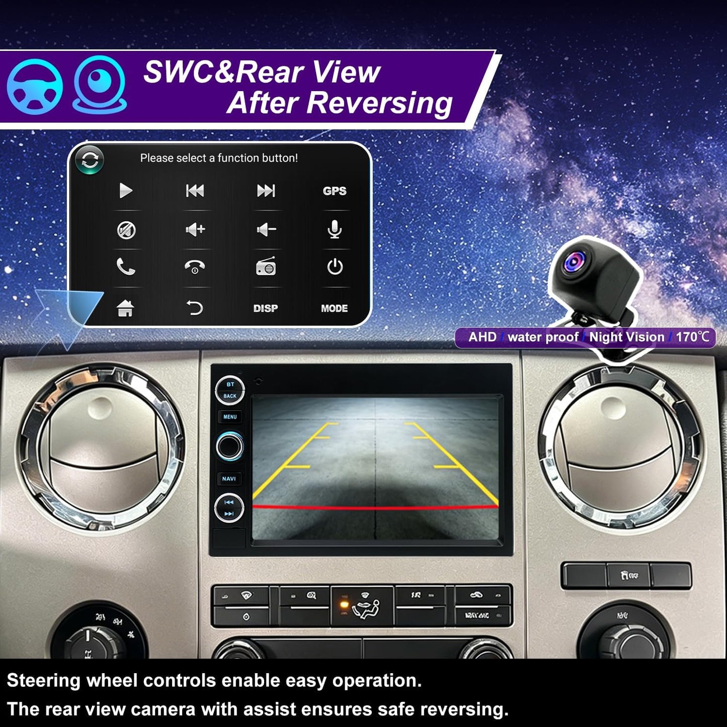 5GWiFi Radio for Ford F150 2004-2008, F250/F350 2006-2016, E150/E250/E350 2009-2014, Edge 2007-2010, Escape 2008-2012, Mustang Fusion Expedition Explorer 7"Touchscreen Stereo Carplay Android Auto GPS 7inch
