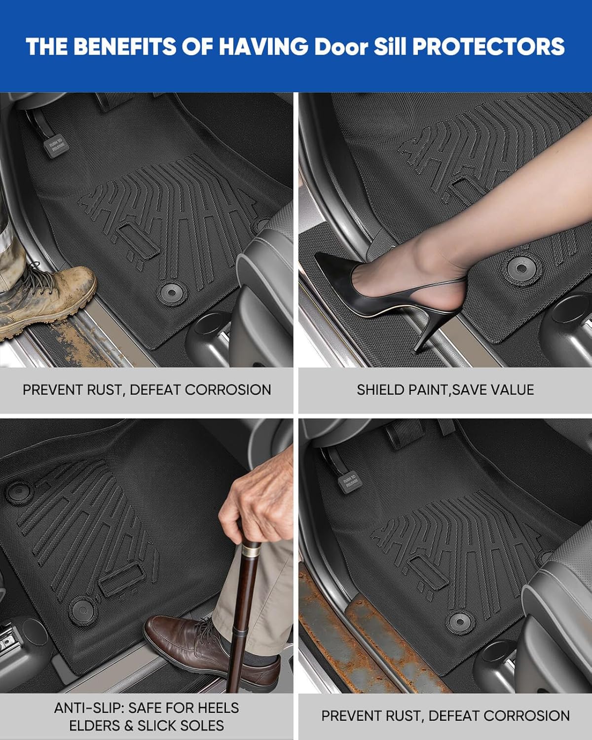 Floor Mats For Dodge Durango 2016-2026 (7 Seat), 11 Pcs TPE Custom Car Mat All Weather Floor Mats & Cargo Liner for Dodge Durango 2016 2017 2018 2019 2020 2021 2022 2023 2024 2025 2026