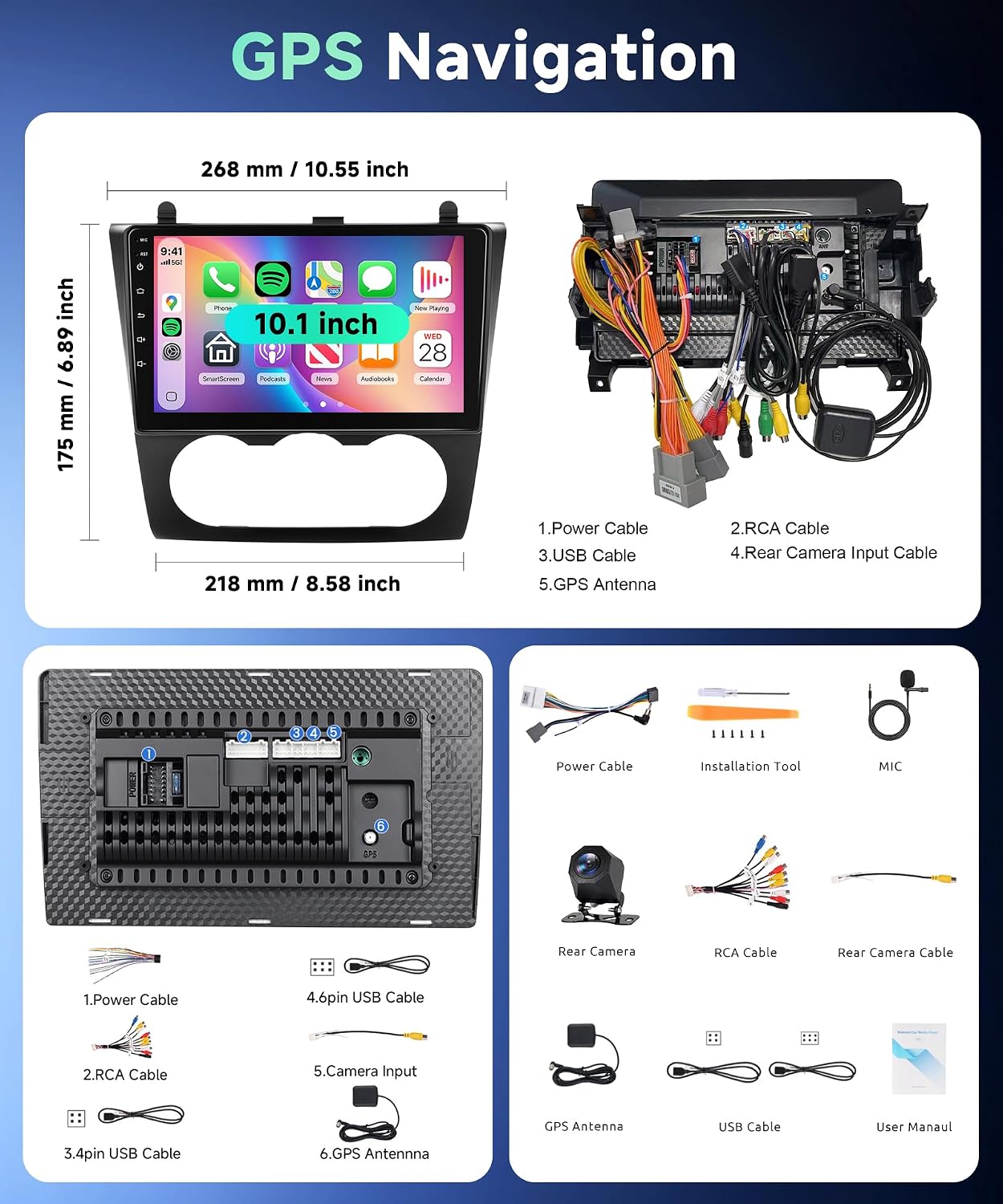 5Ghz WiFi Android 15 Car Radio for Nissan Altima 2008-2012 (Manual A/C) with 9" IPS 1280 * 720 HD Touch Screen Wireless CarPlay & Android Auto Bluetooth 5.0 GPS SWC FM RDS Backup Camera