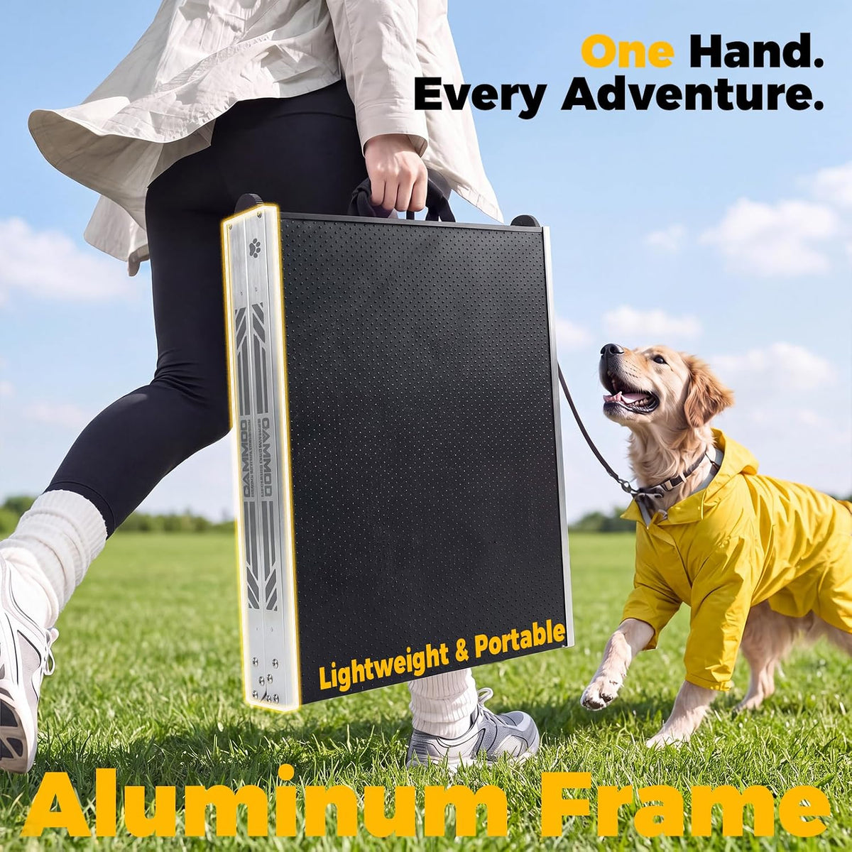 CAMMOO Dog Ramp for Car, 73''L x 20''W Foldable Pet Ramp for Large Dogs