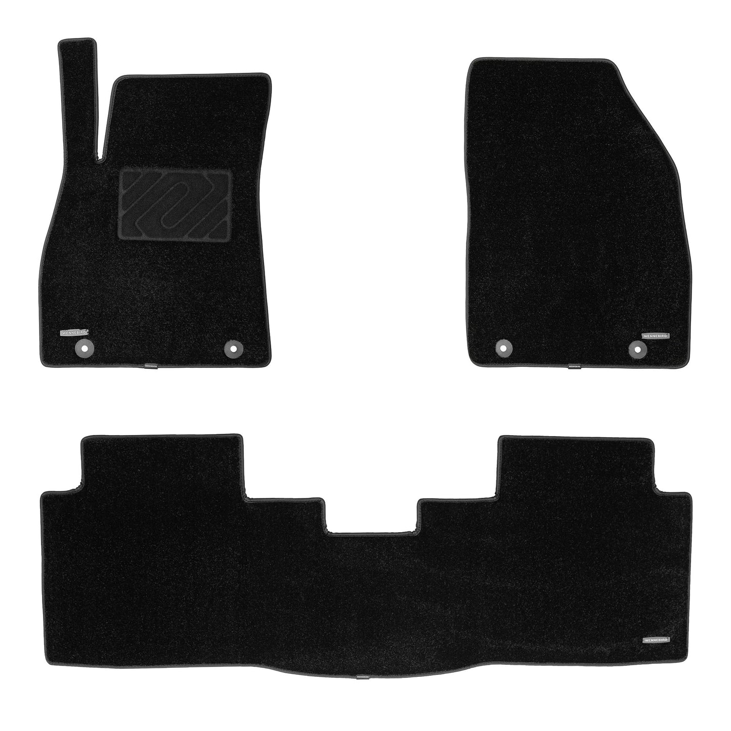 WENNEBIRD Carpet Floor Mats for Cadillac XTS 2013-2019, 3Pc | 0.6-Inch Ultra-Thick Plush Carpet, Noise-Reducing Comfort, Waterproof TPE Layer, Anti-Slip Backing