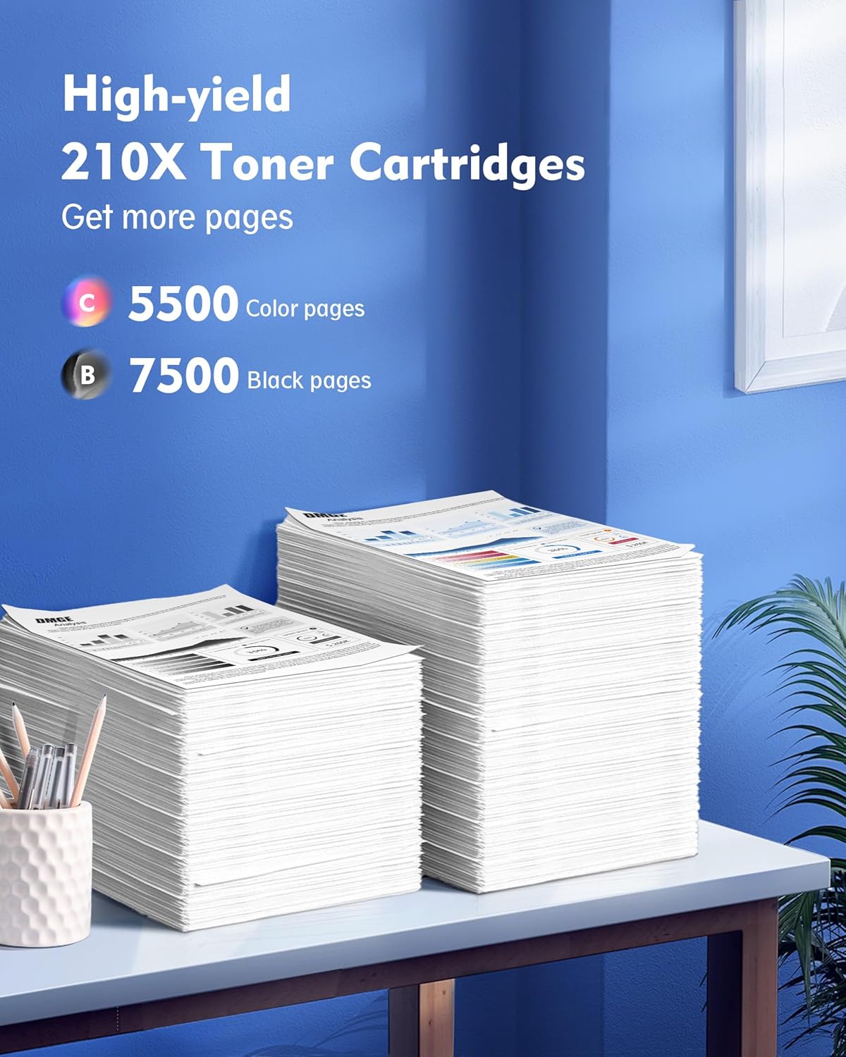 210X Toner Cartridges 4 Pack High Yield (with Chip) Replacement for HP 210X 210A for HP Color LaserJet Pro MFP 4301fdw 4301fdn 4201dw 4201dn Color Pro MFP 4301 4201 Series Printer Ink W2100X W2100A