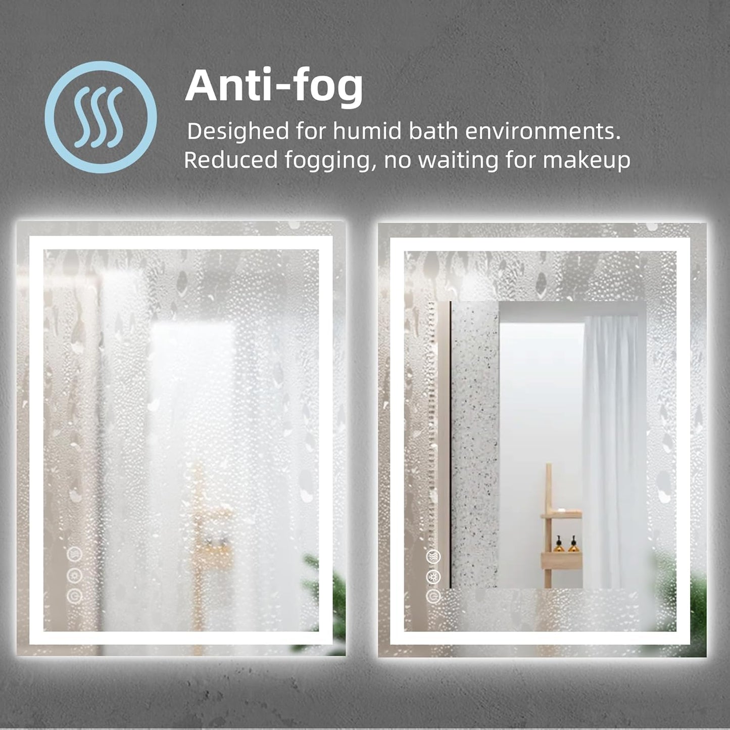 LED Bathroom Mirror with Backlit & Front Light, 40'x24' Anti-Fog, Memory Function, Dimmable Color & Brightness,CRI90+, IP54 Waterproof,