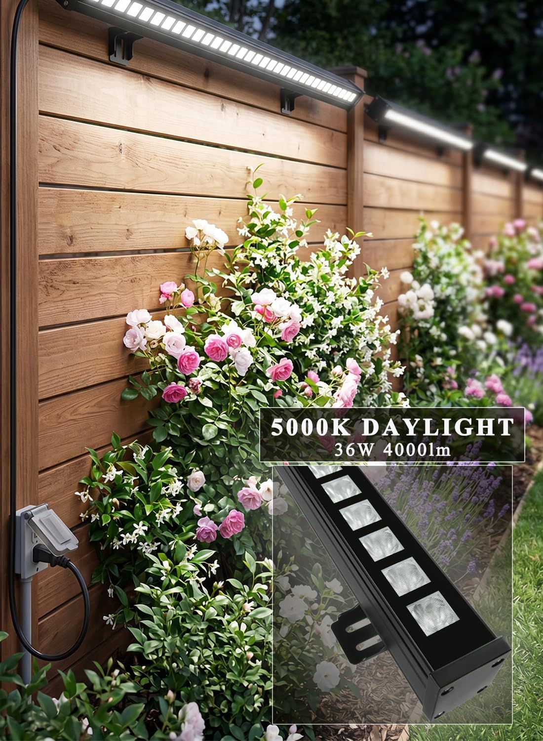 36W LED Wall Washer Light 2-Pack, 10×60° Beam, 5000K Daylight