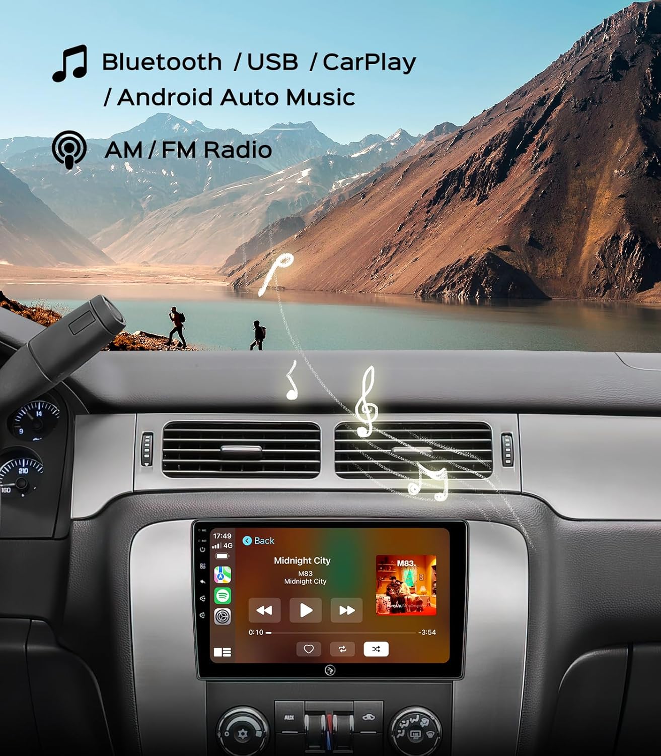 10.2'' Car Radio Stereo for Chevy Silverado 2007-2013 GMC Sierra Yukon Chevrolet Buick Enclave Wireless CarPlay & Android Auto, HD Touchscreen, Android 13, GPS Navigation, HD Backup Camera