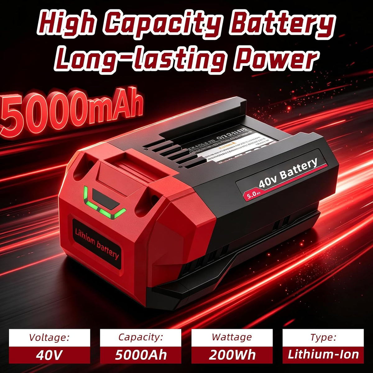 5.0 Ah Battery Compatible with Skil 40 V Battery BY8708-00