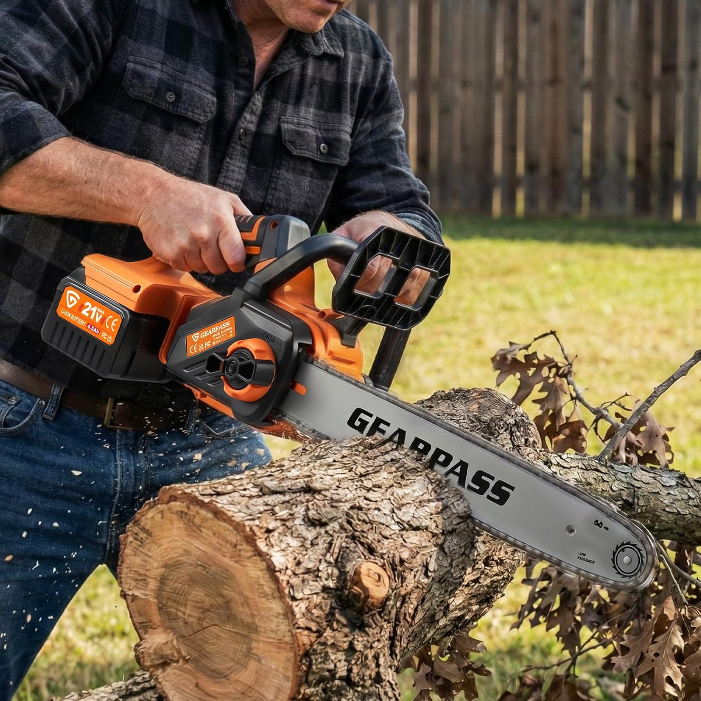 42V 16-Inch Cordless Chainsaw with 2x 4.5Ah Battery & Dual Fast Charger, Brushless Electric Chain Saw, Tool-Free Tensioning, Auto Oiling, Chain Brake, for Tree Wood Cutting Yard Work