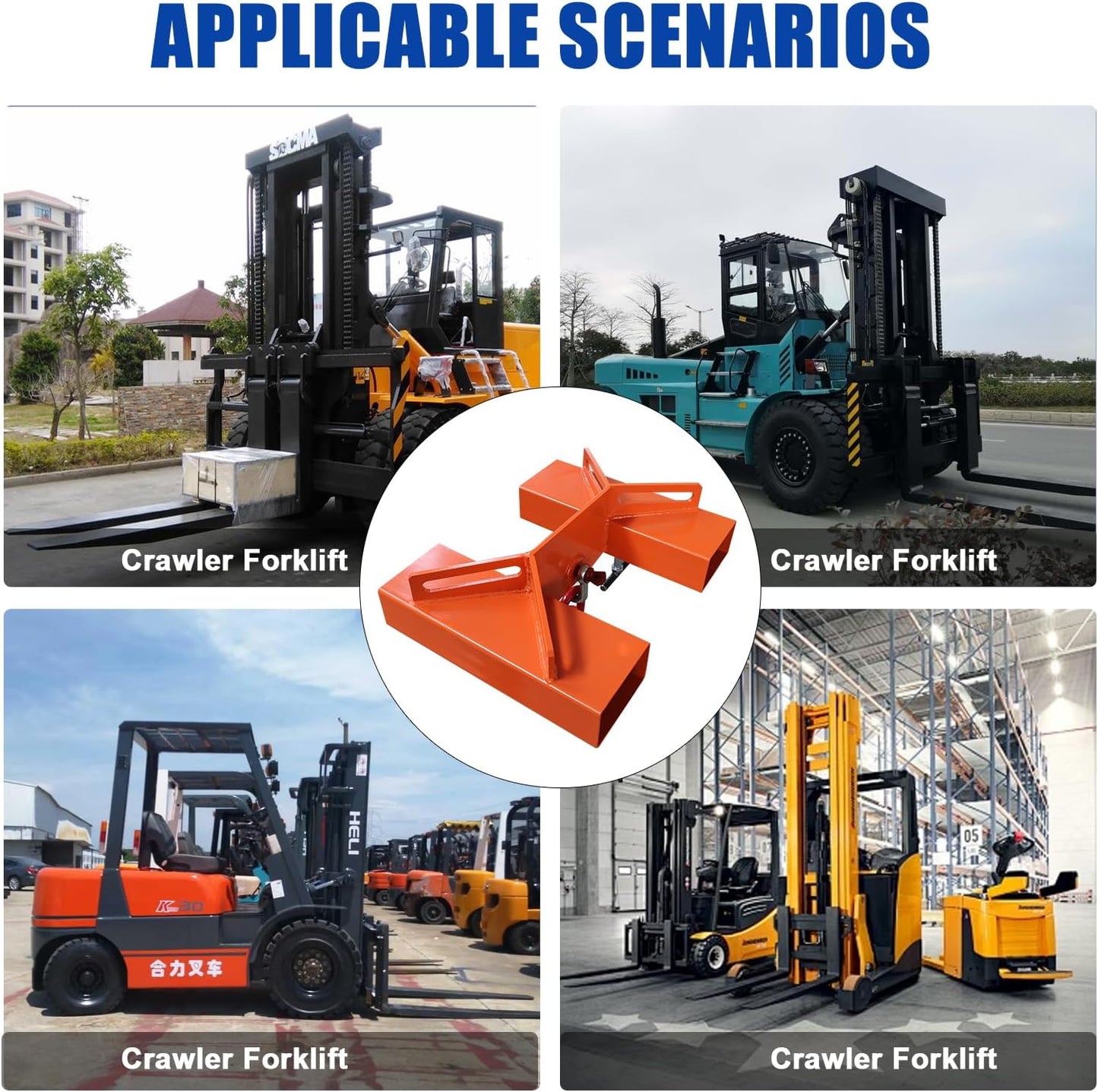 3T/6600LBS Forklift Mobile Crane, Truss Jib Boom Hoist with 2 Hooks, Heavy Duty Forklift Extension Attachment