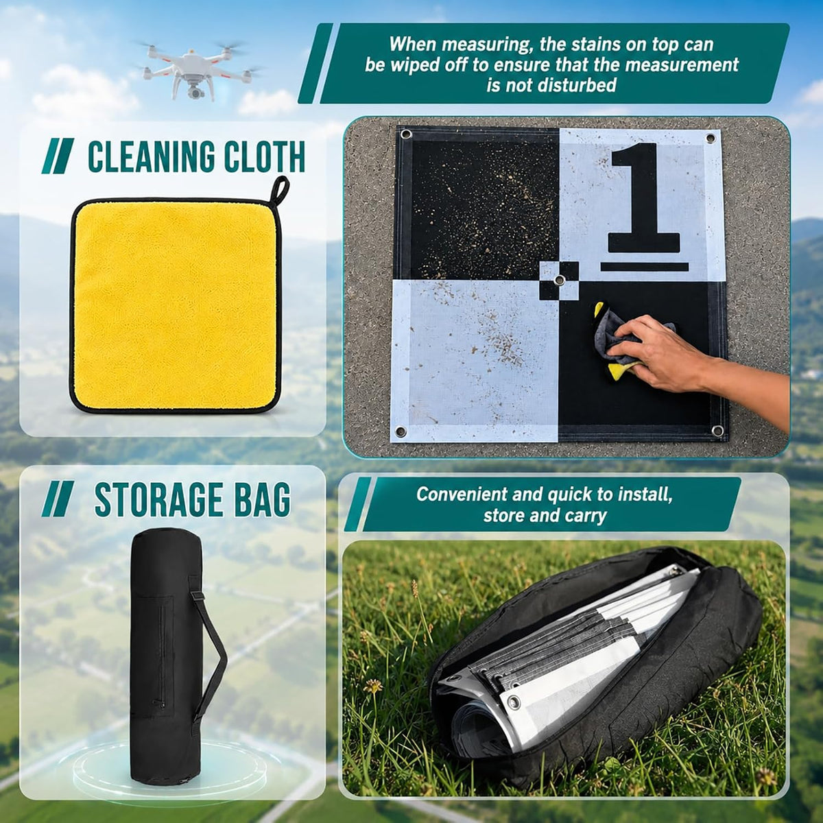 Drone Ground Control Point GCP-24"x24", 10 Pack