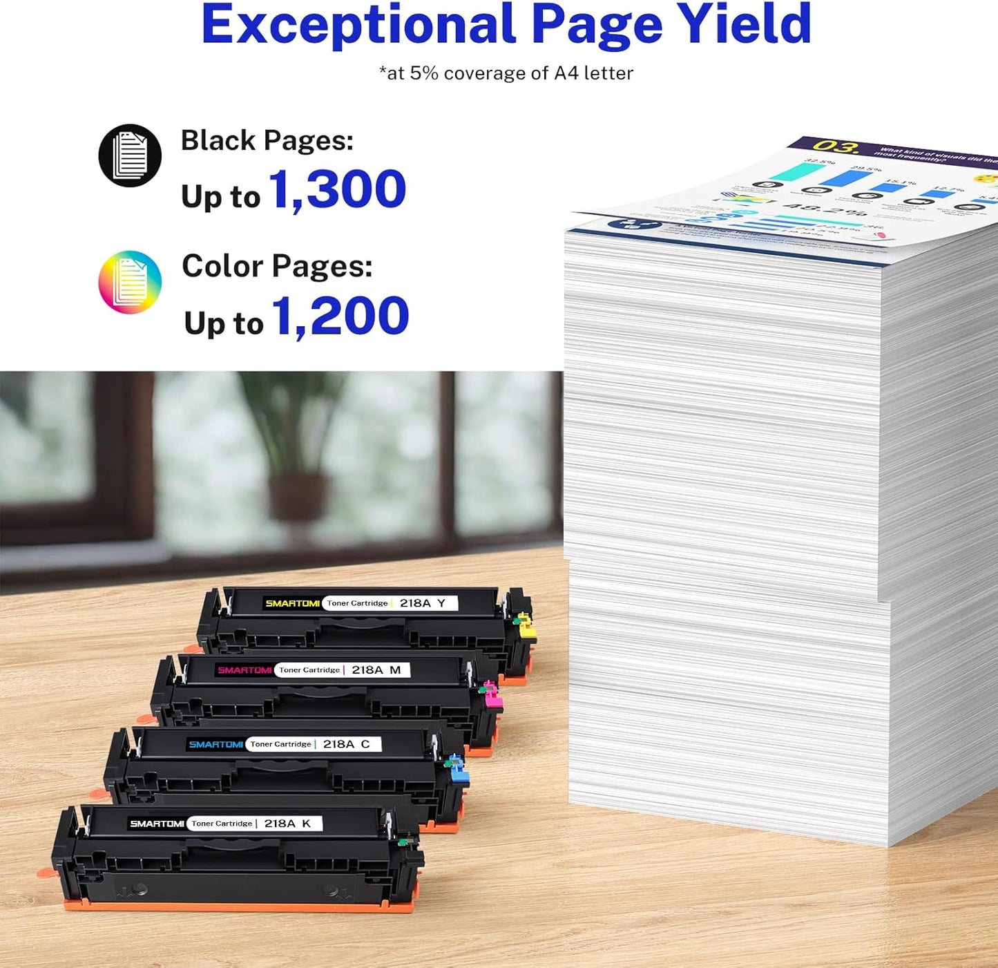 218A Toner Cartridge 4 Pack Set Compatible Replacement for HP 218A 218X W2180A W2181A W2182A W2183A Works with Color Pro MFP 3301 3201 Series MFP 3301cdw 3301fdw 3301sdw 3201dw Printer with Chip