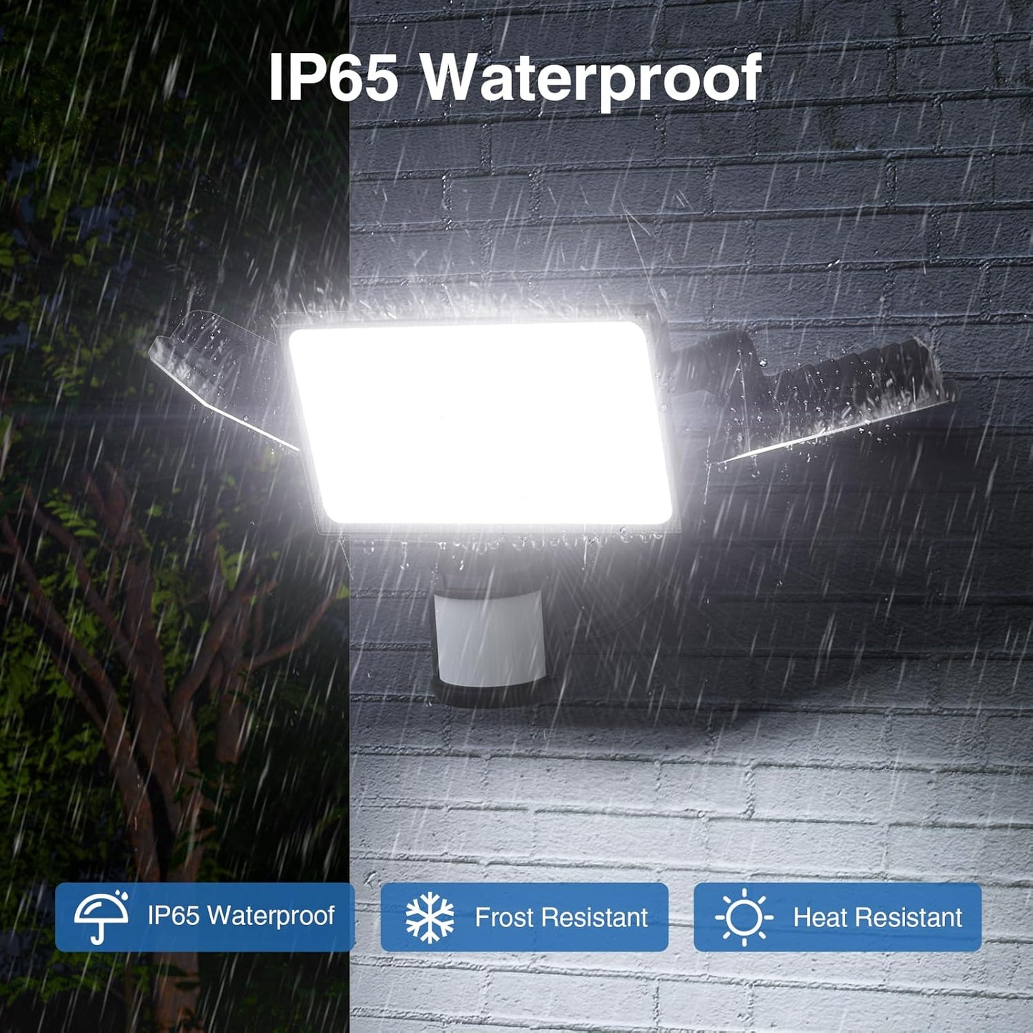 150W Motion Sensor Lights Outdoor for Outside, 15000LM LED Flood Lights Outdoor wired Dusk to Dawn, Exterior Security Floo