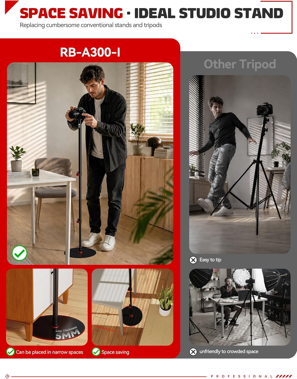 IFOOTAGE Cobra 2 RB-A300-I 60" Iron Round Base Camera Monopod Stand