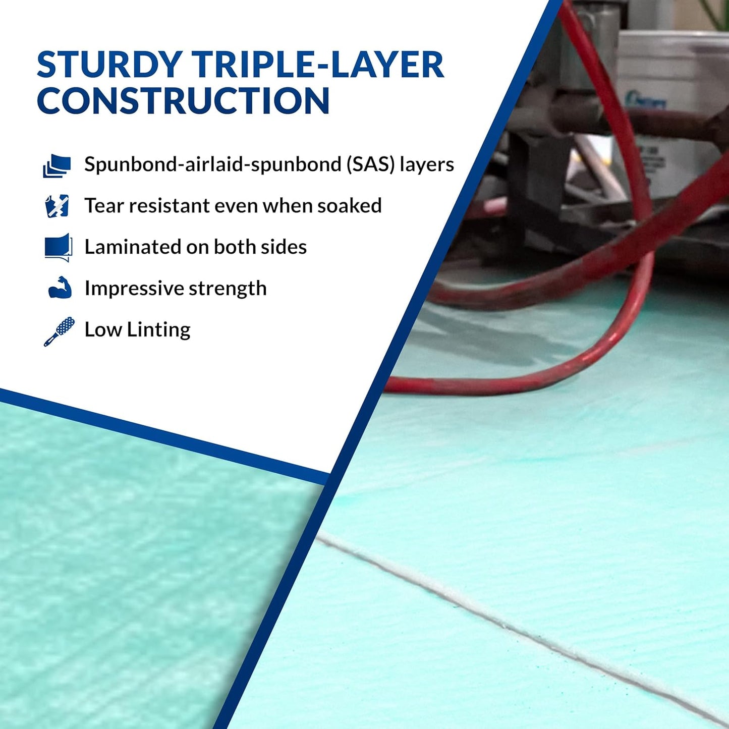 Spilfyter® Air Matrix® Universal Absorbent Pads - Premium Oil, Water, and Coolant Spill Pads with SpilLock® Technology - Box of 25 Pads, 9.5" x 12" Green