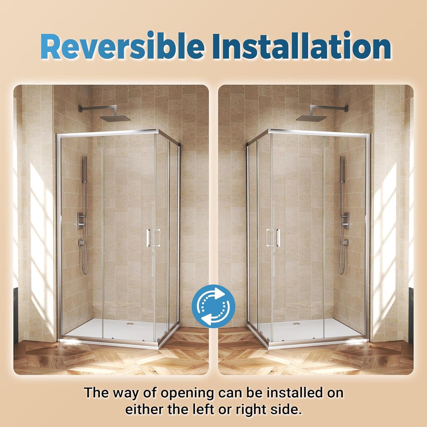 Corner Shower Door Enclosure 36" W x 36" D x 72" with 1/4" 6mm Glass Sliding Shower Doors, Nano Easy Clean Coating, Shower Stall for Walk in Shower Brushed Nickel 36" W x 36" D x 72'" H Brushed Nickel