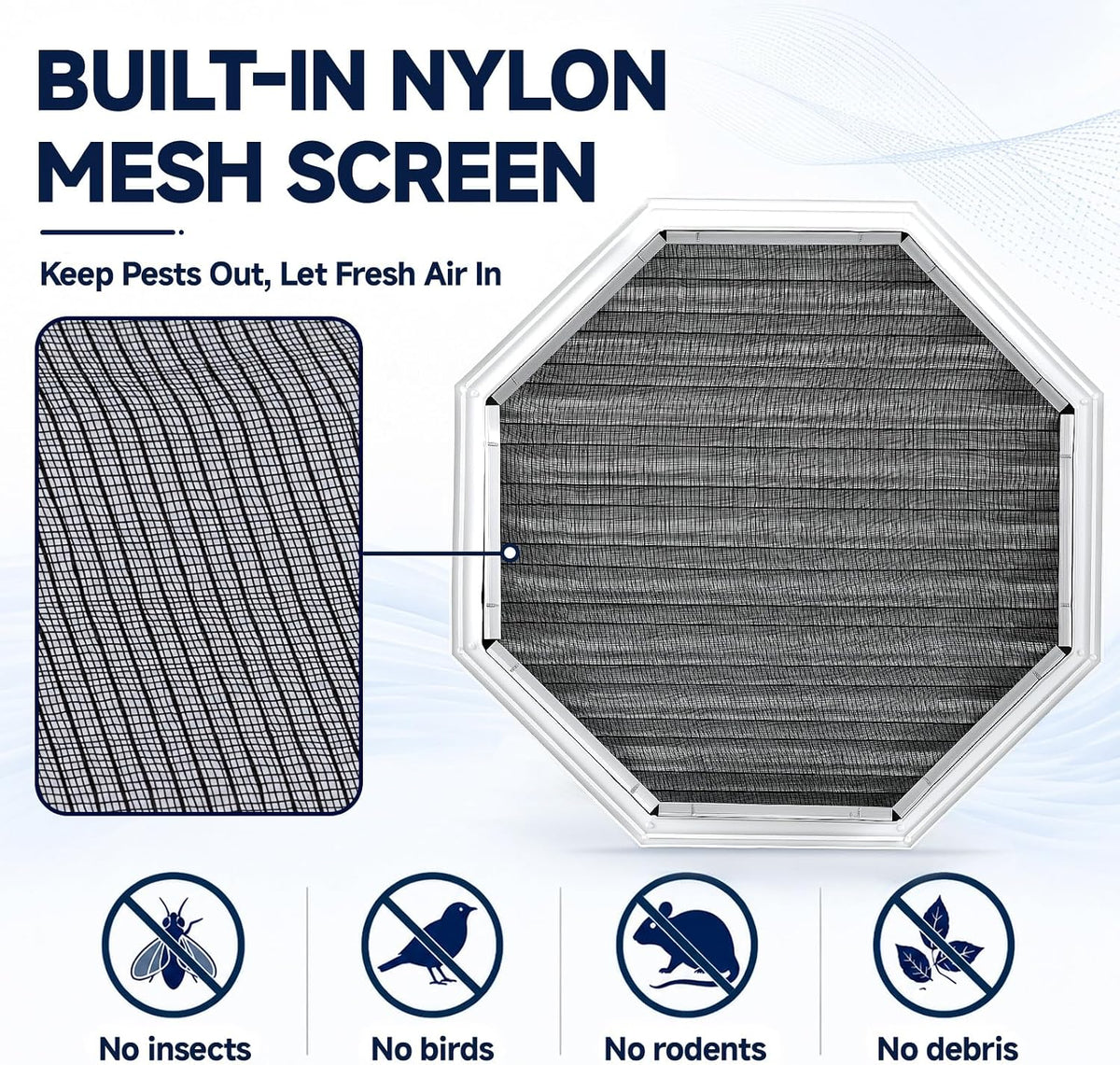 22.2"W x 22.2"H Oct Gable Vent for House Alloy Vertical Gable Shed Vent