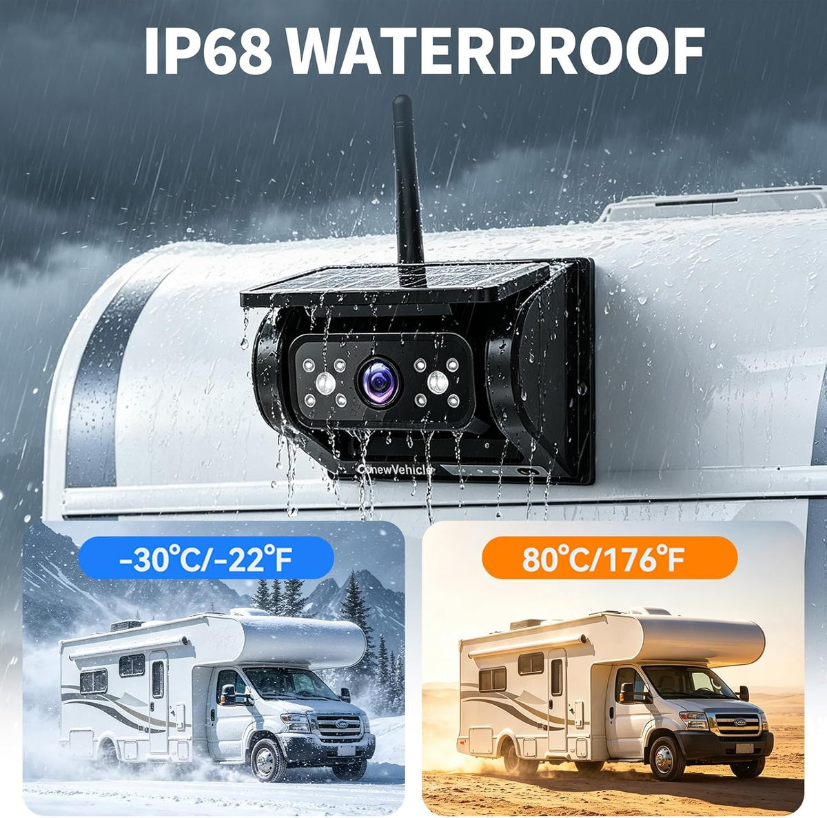 Magnetic Solar Wireless Backup Camera with 5 Inch Monitor 5In Monitor+1*Cam