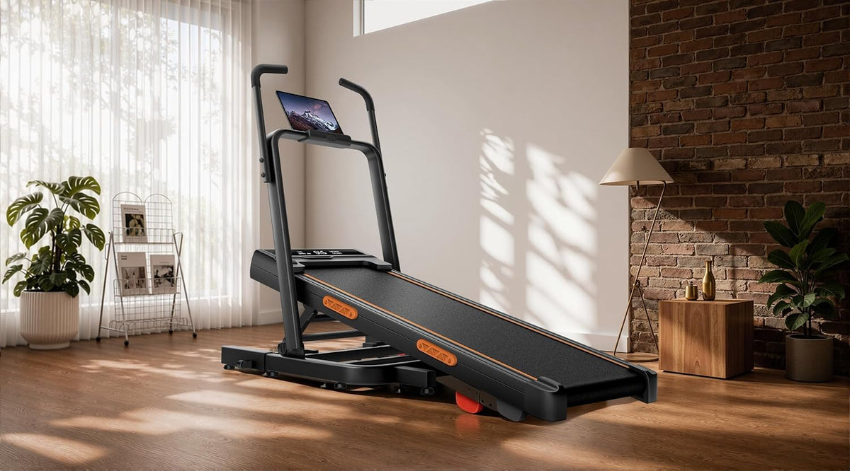 Walking Pad Treadmill with (15°) 40% Incline Treadmills for Home Foldable | 350LBS Capacity 7-Layer Shock Absorption,3.0HP Silent Brushless Motor,LED Display