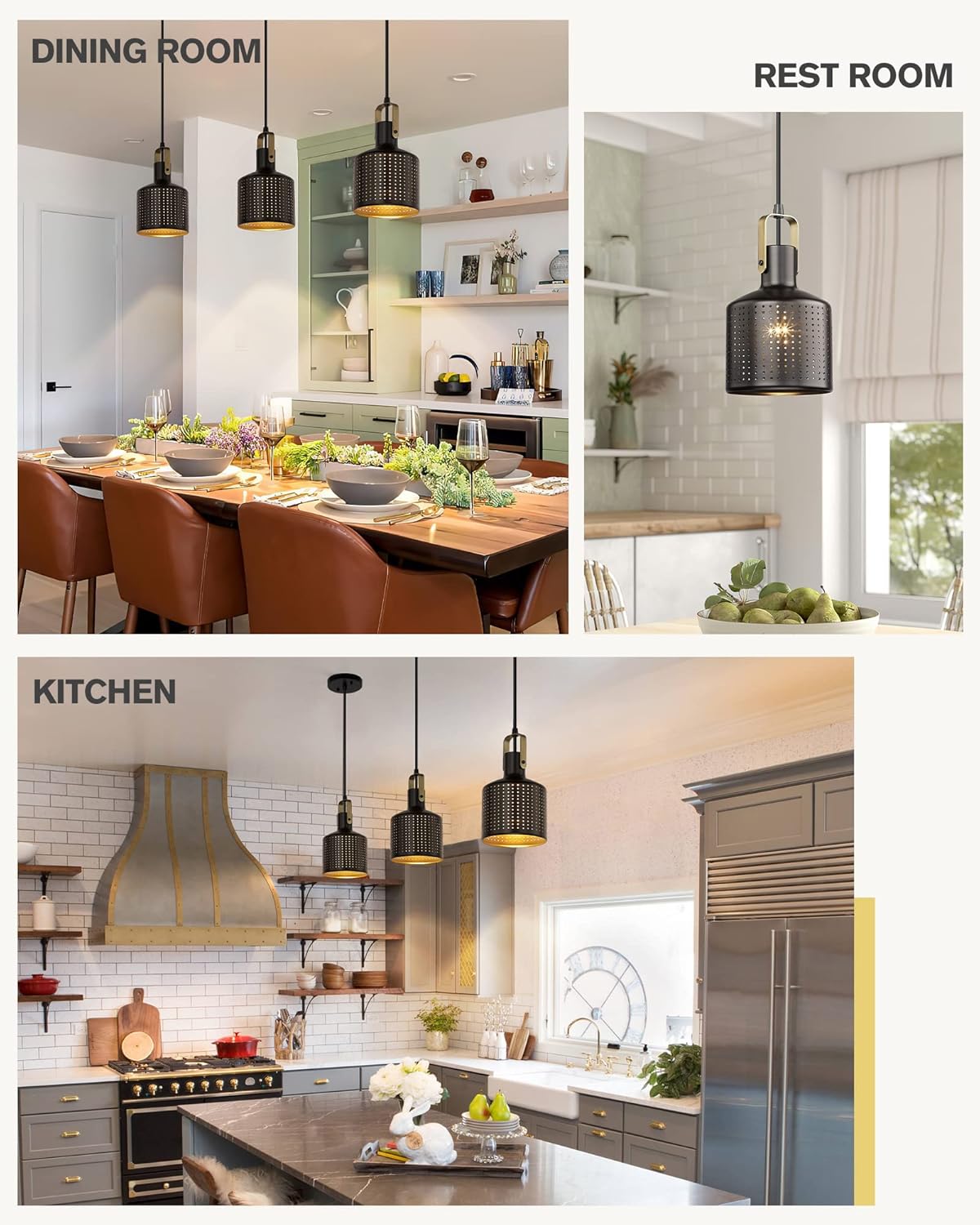 Emak Industrial Pendant Lights Kitchen Island, Black Pendant Light Fixtures with Metal Shade, 1 Light Hanging Lights for Bedroom, Kitchen Island,